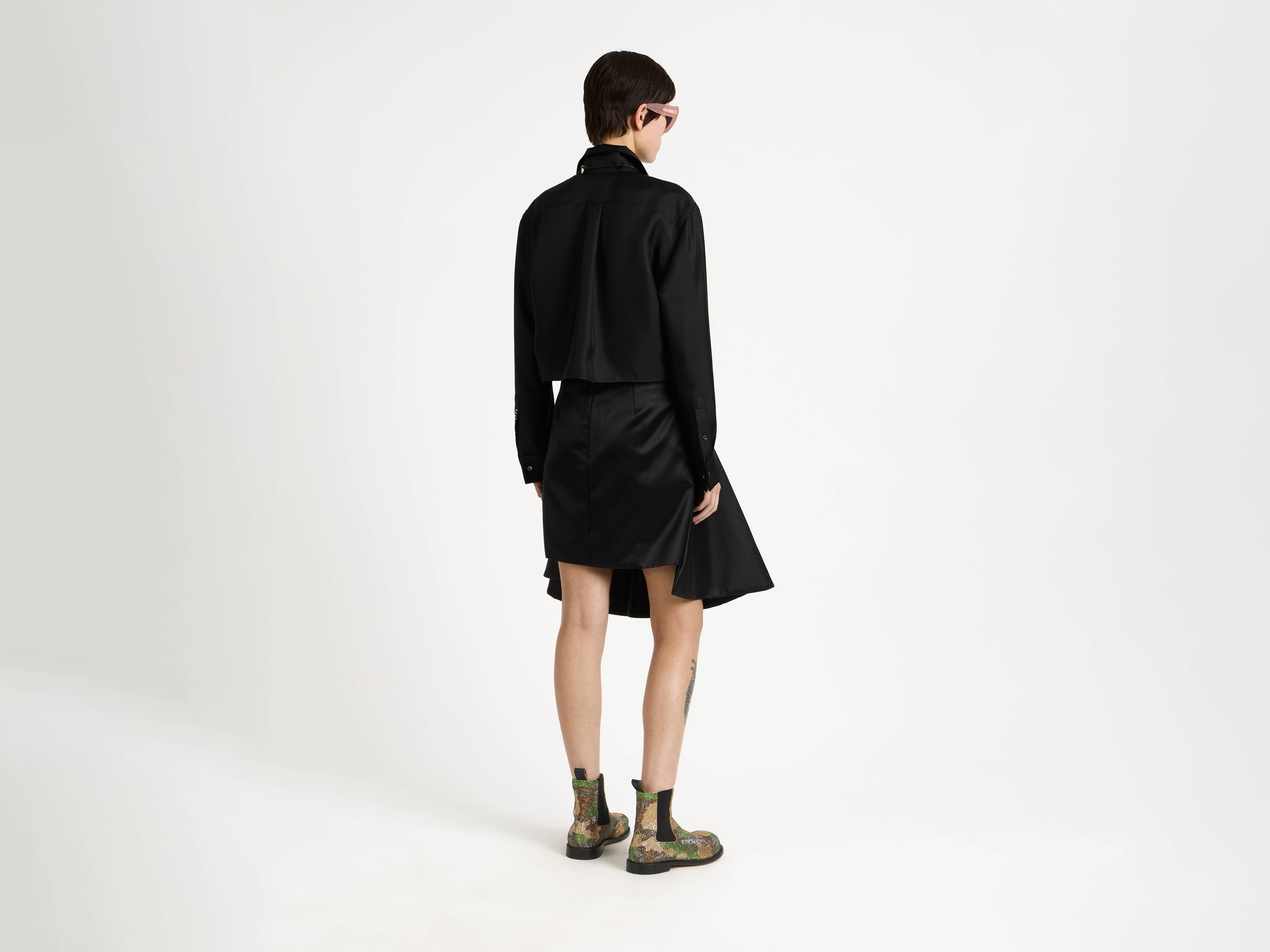 J.W. Anderson Circle Skirt Rock Schwarz Satin 10