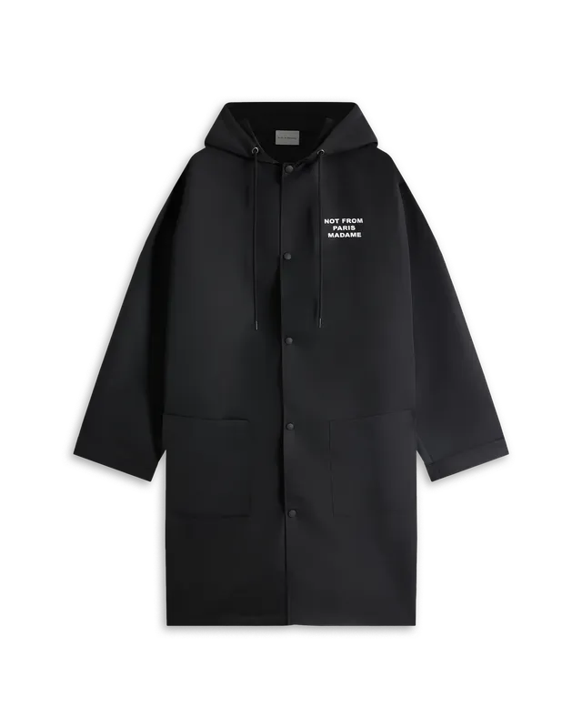 Drôle De Monsieur La Parka Slogan Parka Schwarz Nylon