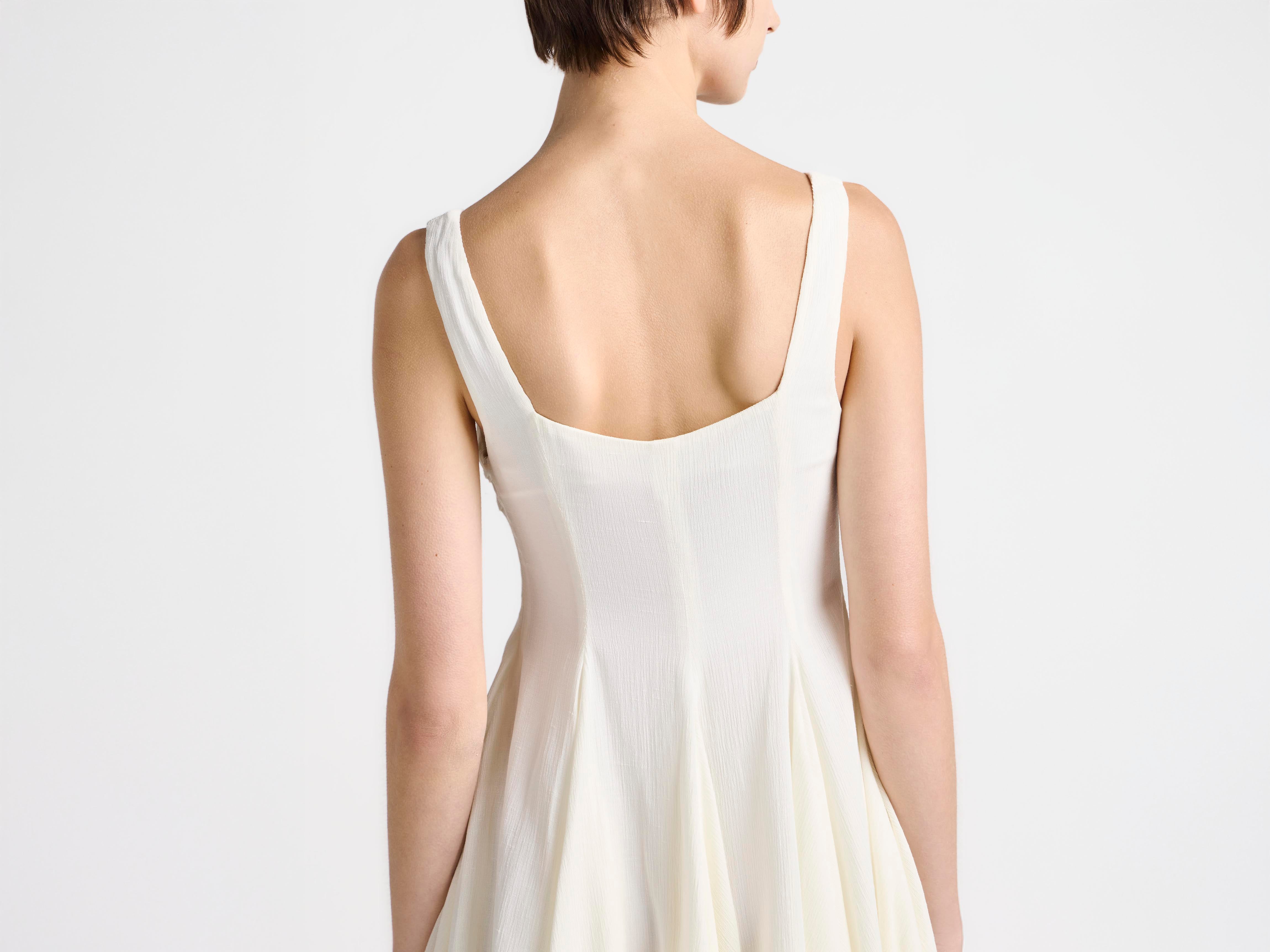 J.W.Anderson Babydoll Kleid Elfenbein Leinen-Viskose Damen
