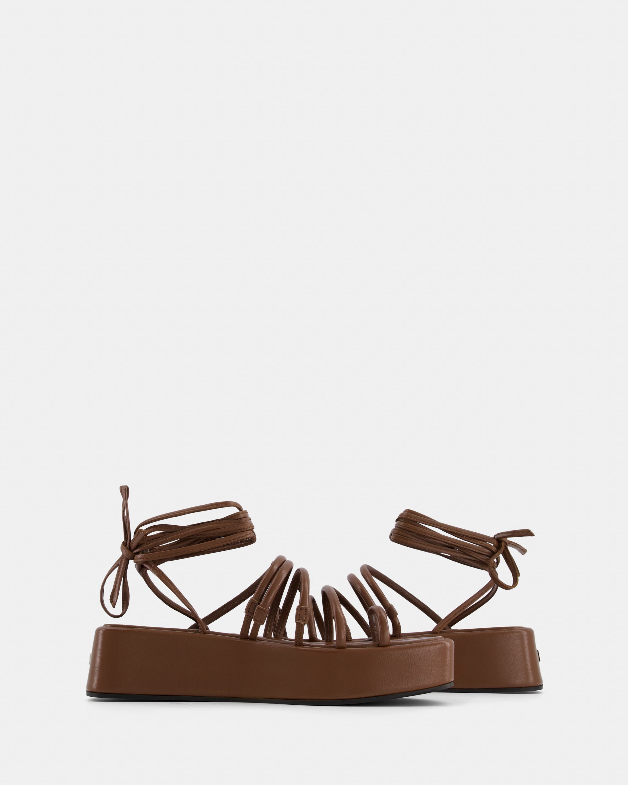 Nodaleto Bulla Gaia Sandale Tan Nappa Plateau 50 mm