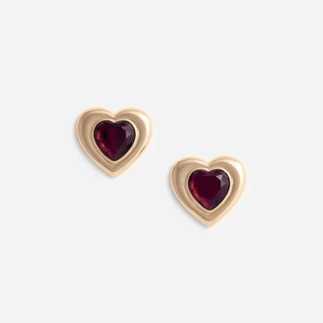Self Portrait Gold Red Heart Ohrstecker Gold Rot Herz
