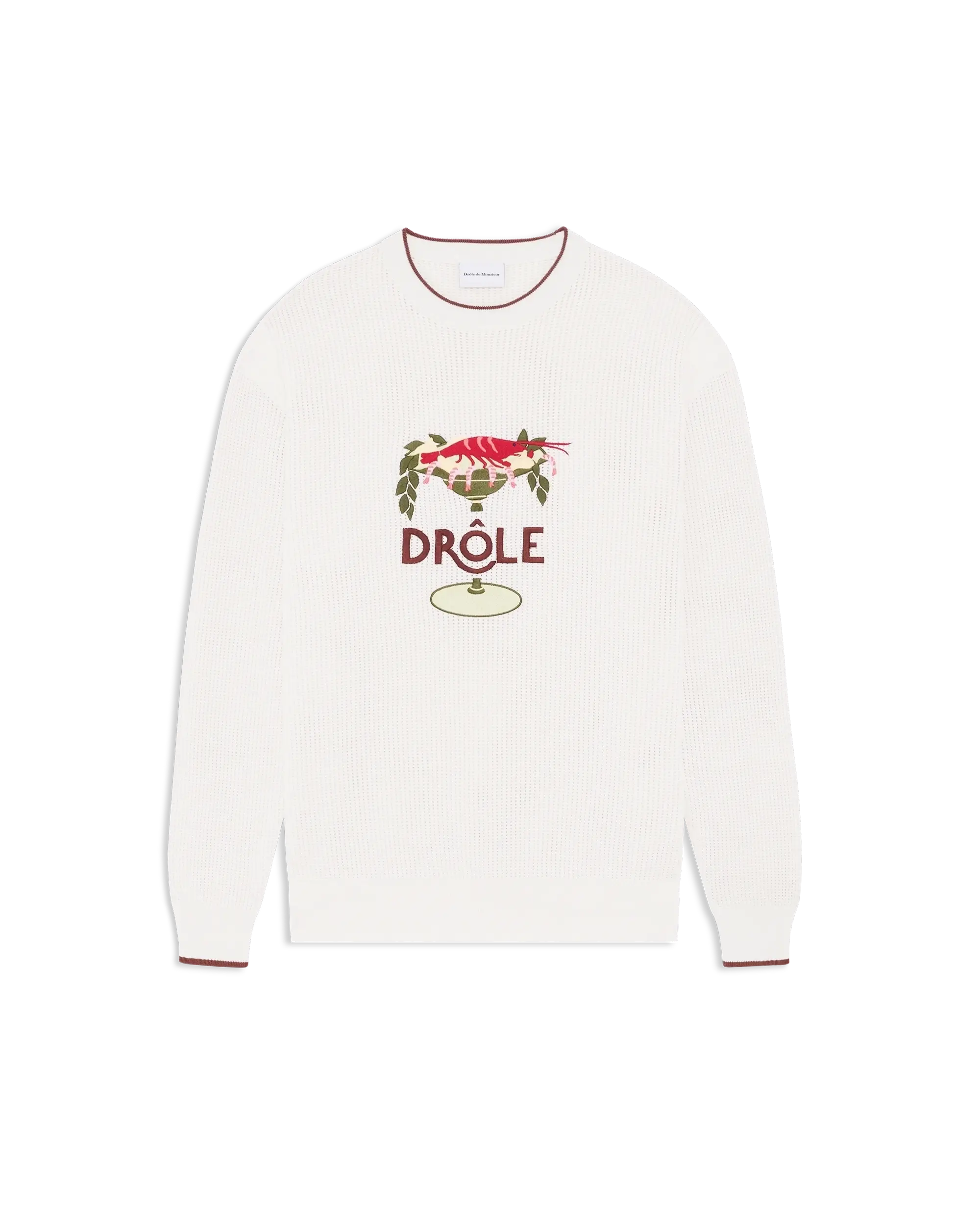 Drôle De Monsieur Maille Lobster Pullover offwhite Baumwolle