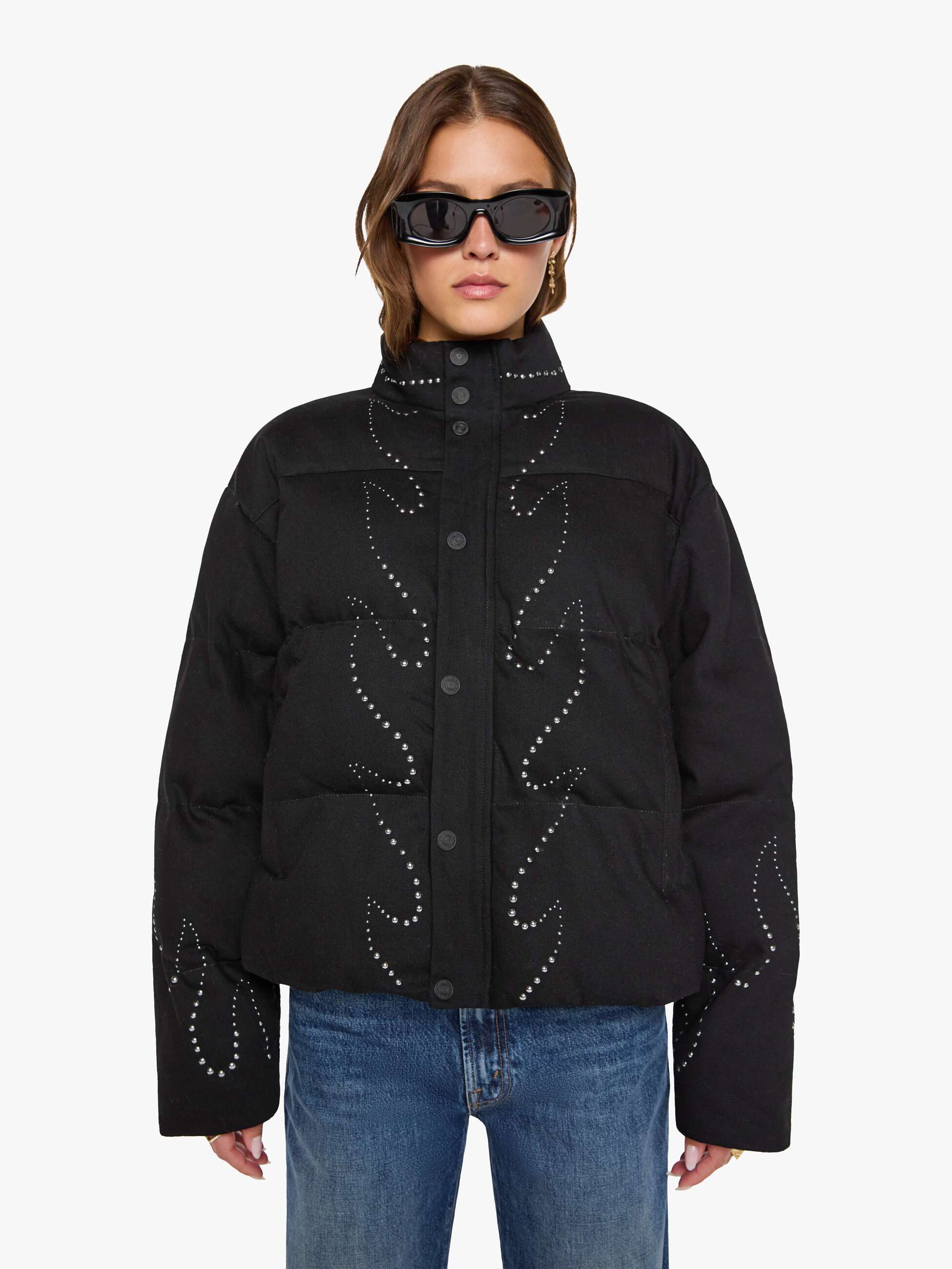Mother Drop Pillow Fight Puffer Jacke Black Smoke
