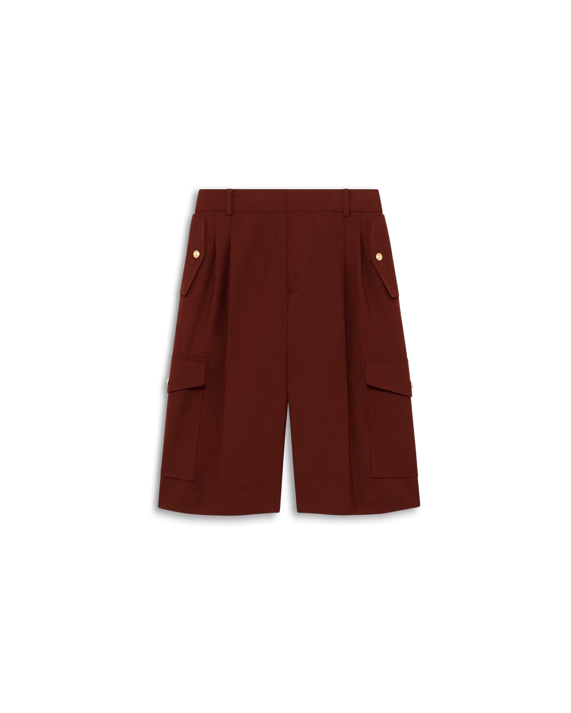 Drôle De Monsieur Short Cargo Shorts Wollmix Ziegelrot