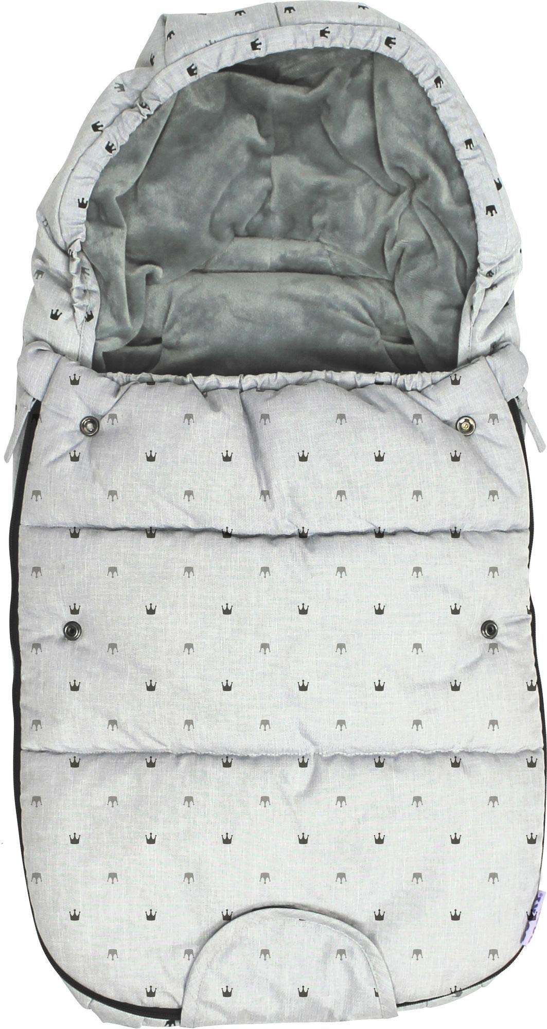 Dooky Fußsack Small 70x40 cm 0-9 M. Light Grey Crowns