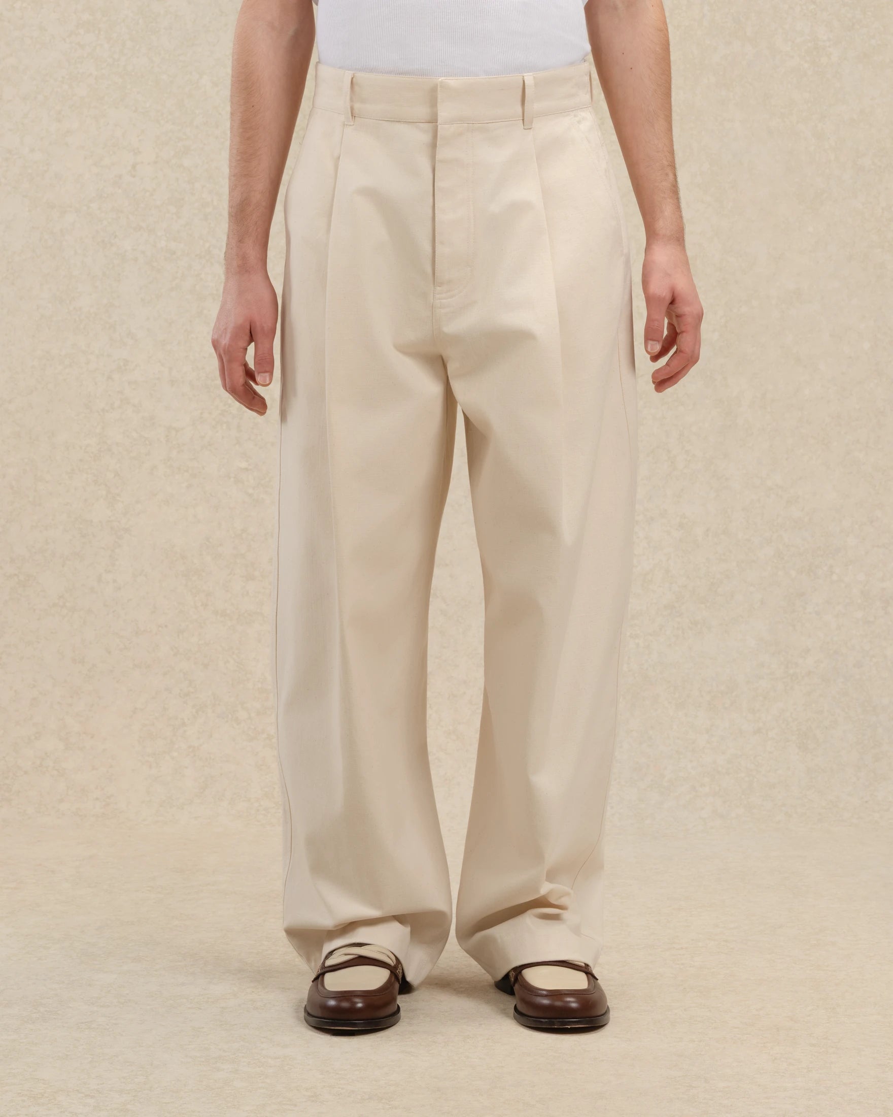 Drôle De Monsieur Pantalon Ballon Hose Baumwolle Off-White