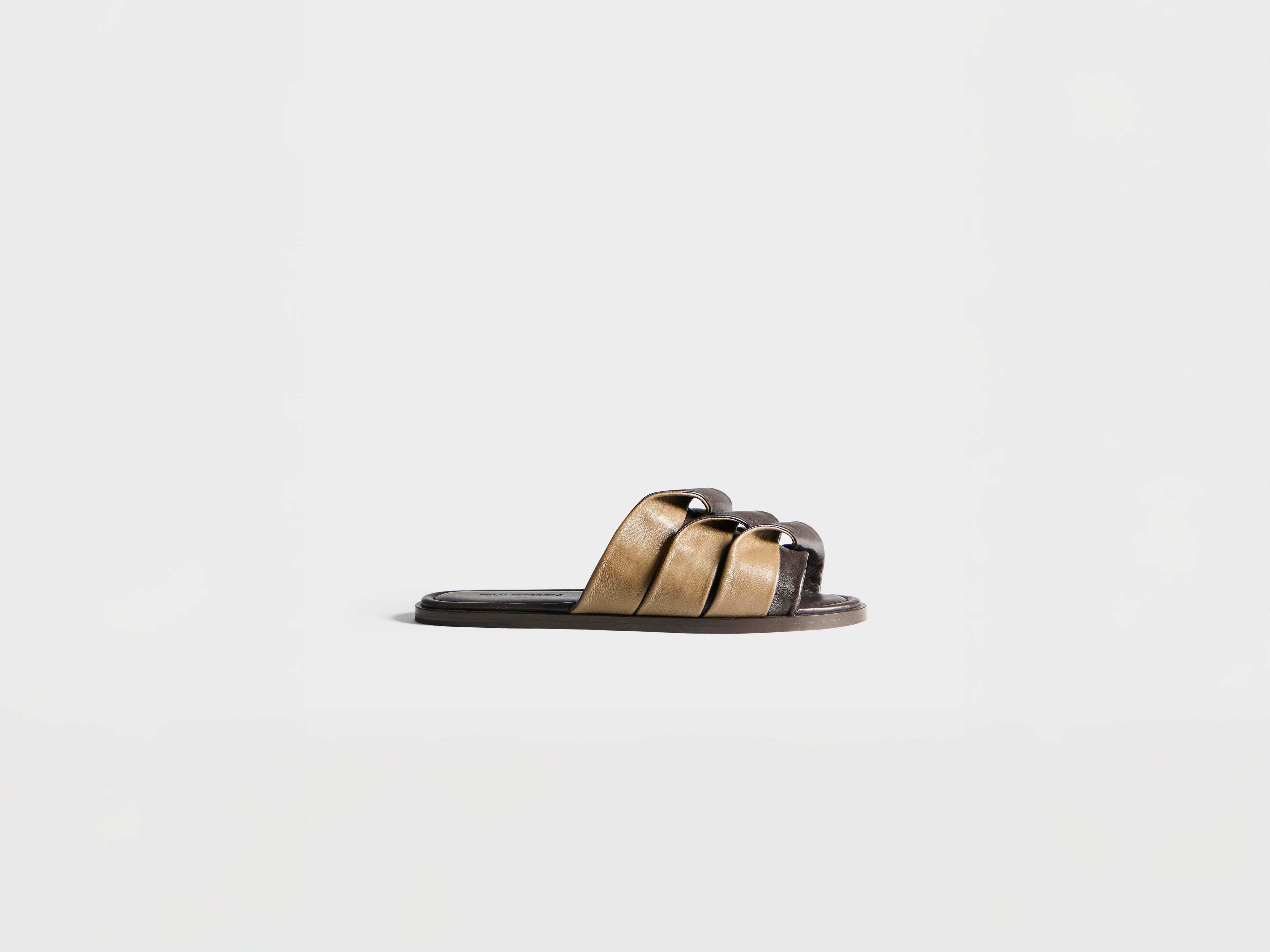 J.W.Anderson Contrast Coil Slide Sandalen Braun Chestnut Nappa Damen