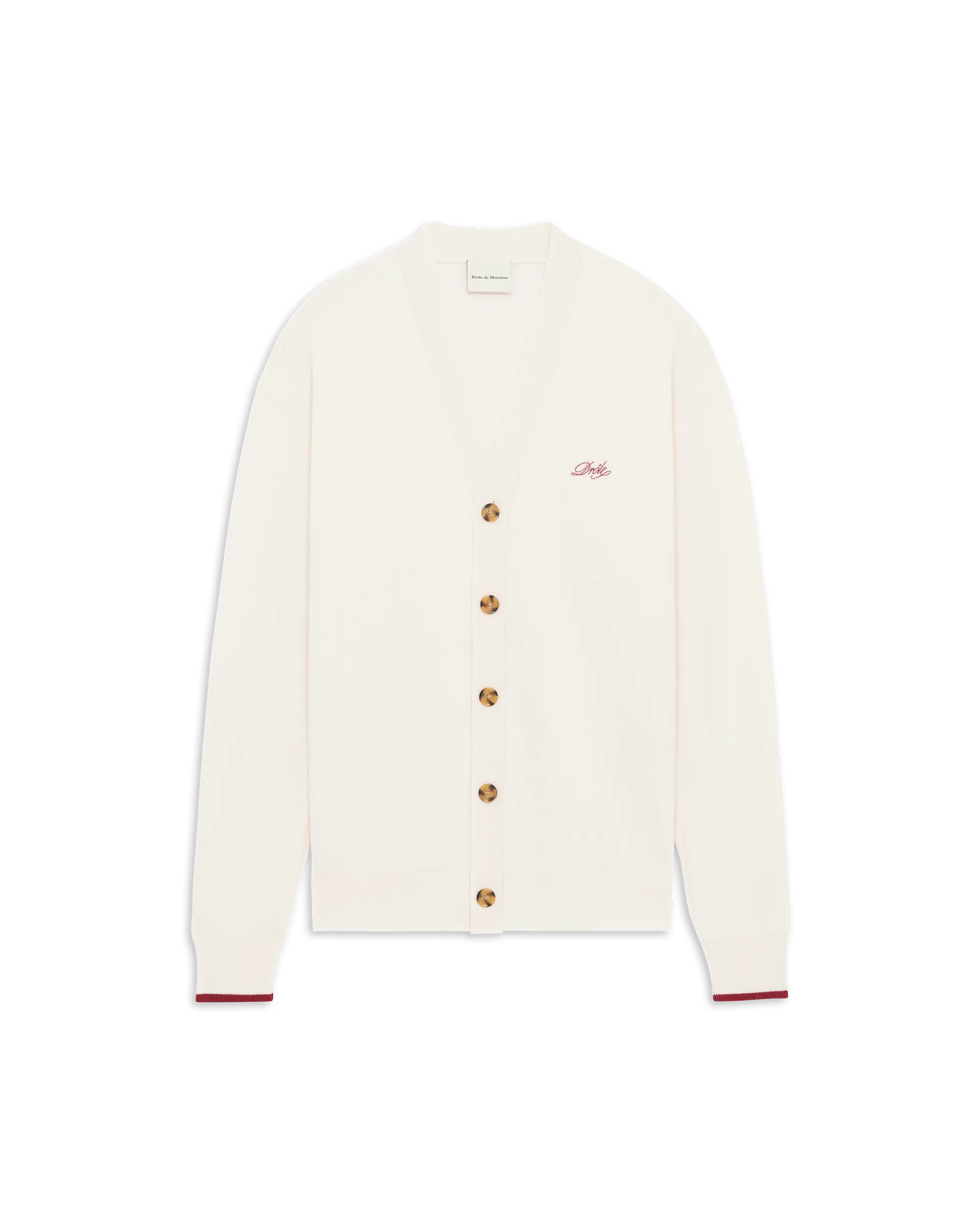 Drôle De Monsieur Drôle Cardigan Woll Weiß Stick
