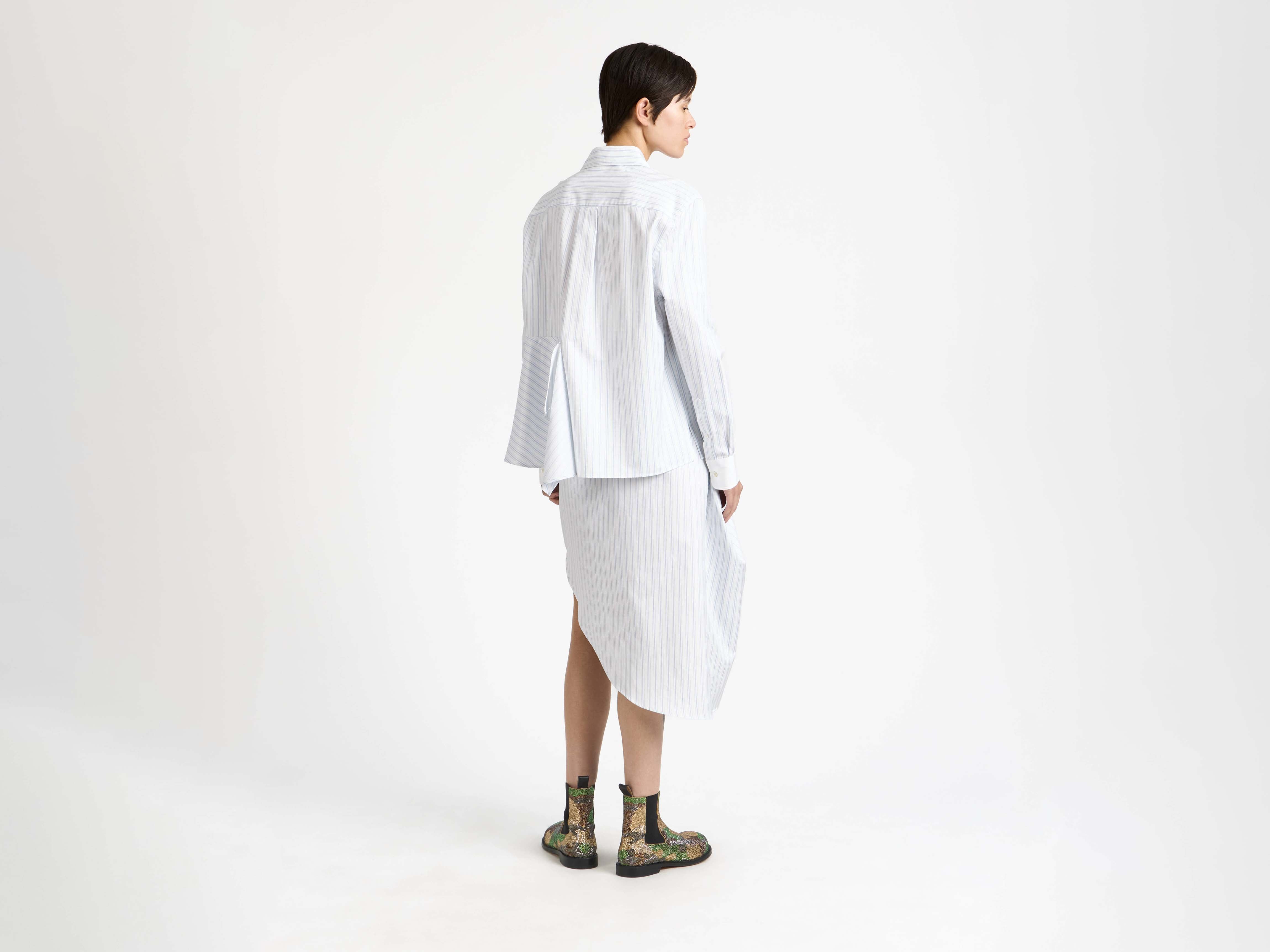J.W.Anderson Shirts Draped Hemd Weiß Blau Anker
