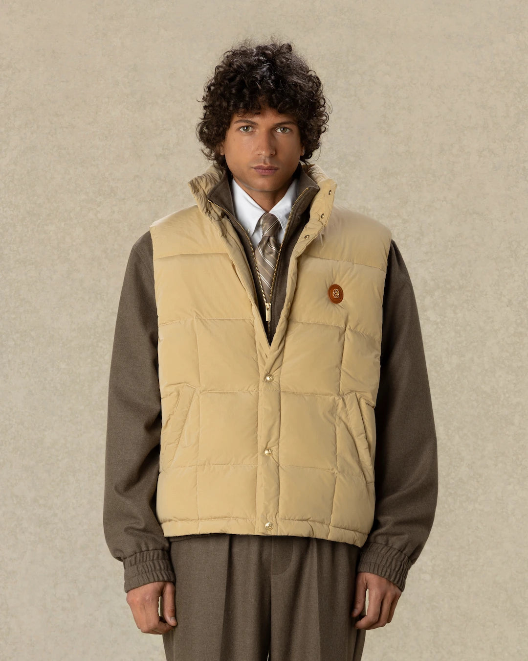 Drôle De Monsieur D Mirror Sleeveless Daunenweste Hellbeige