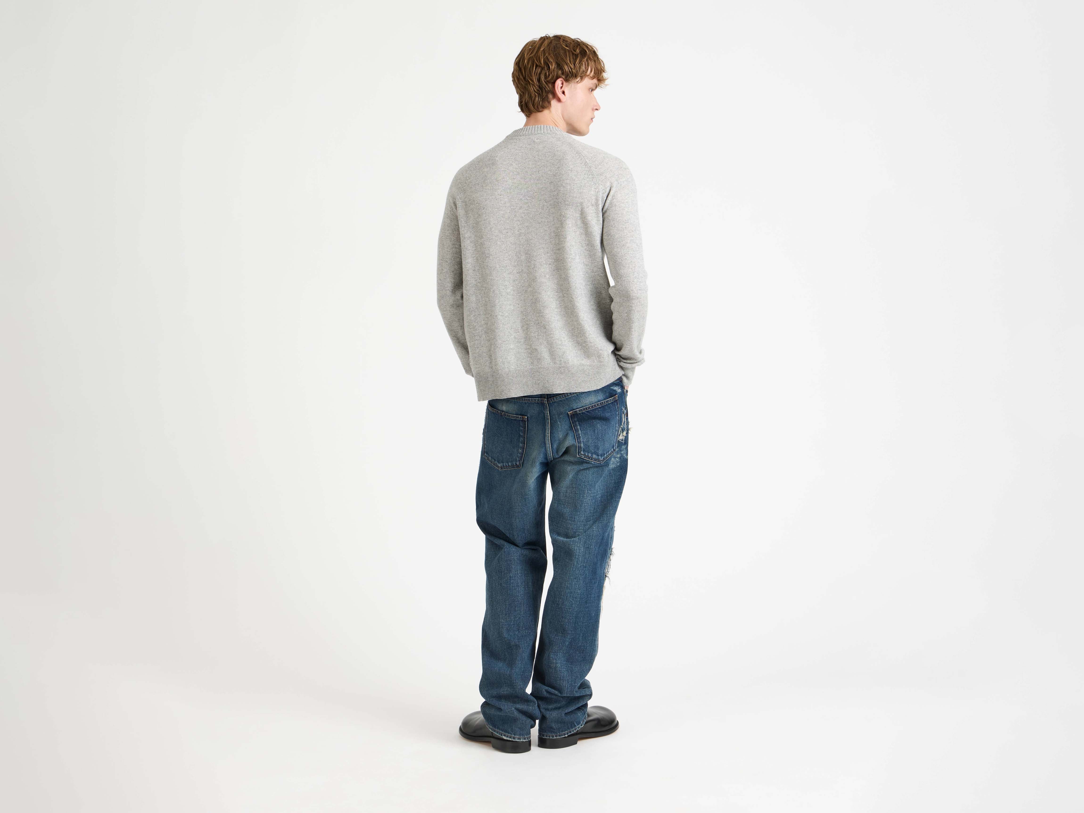 J.W.Anderson Knitwear Raglan Pullover Herren grau melange