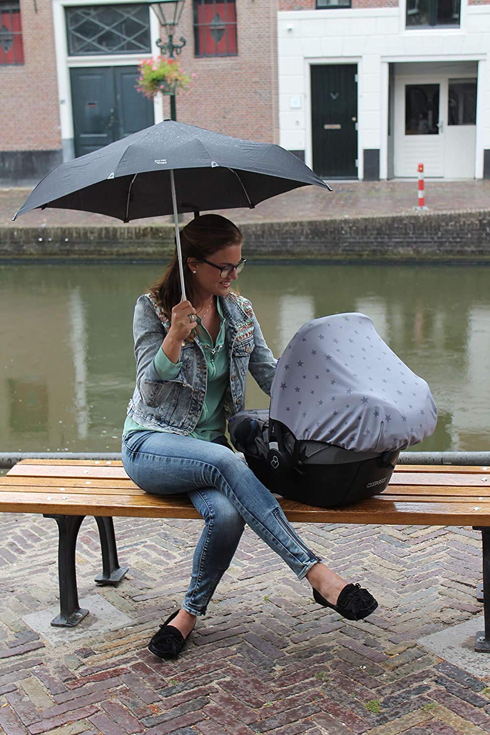 Dooky Hoody Magic Rain Sonnenschutz Babyschale 0+ Grau