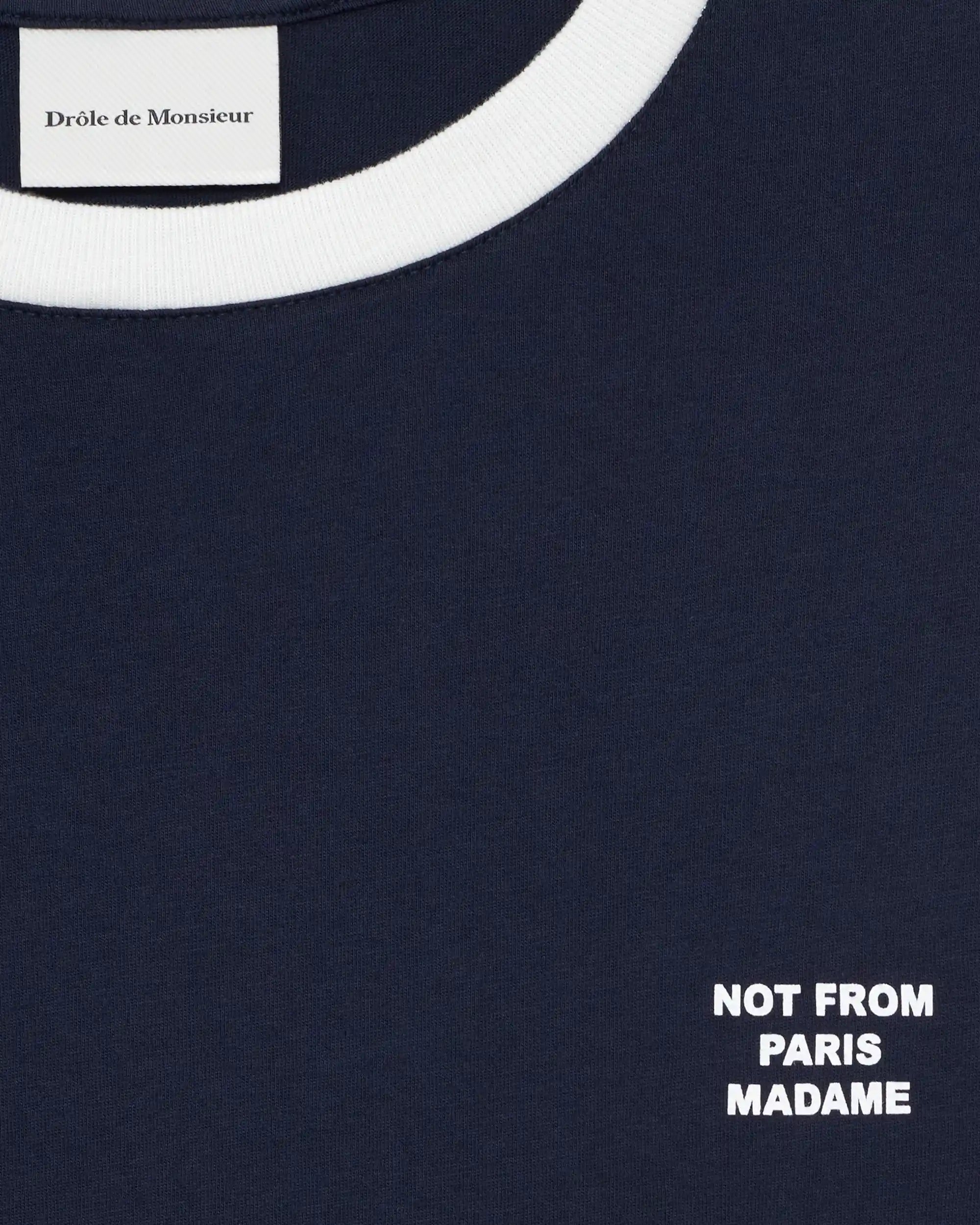 Drôle De Monsieur Contrasted Slogan T-shirt T-Shirt Navy Baumwolle