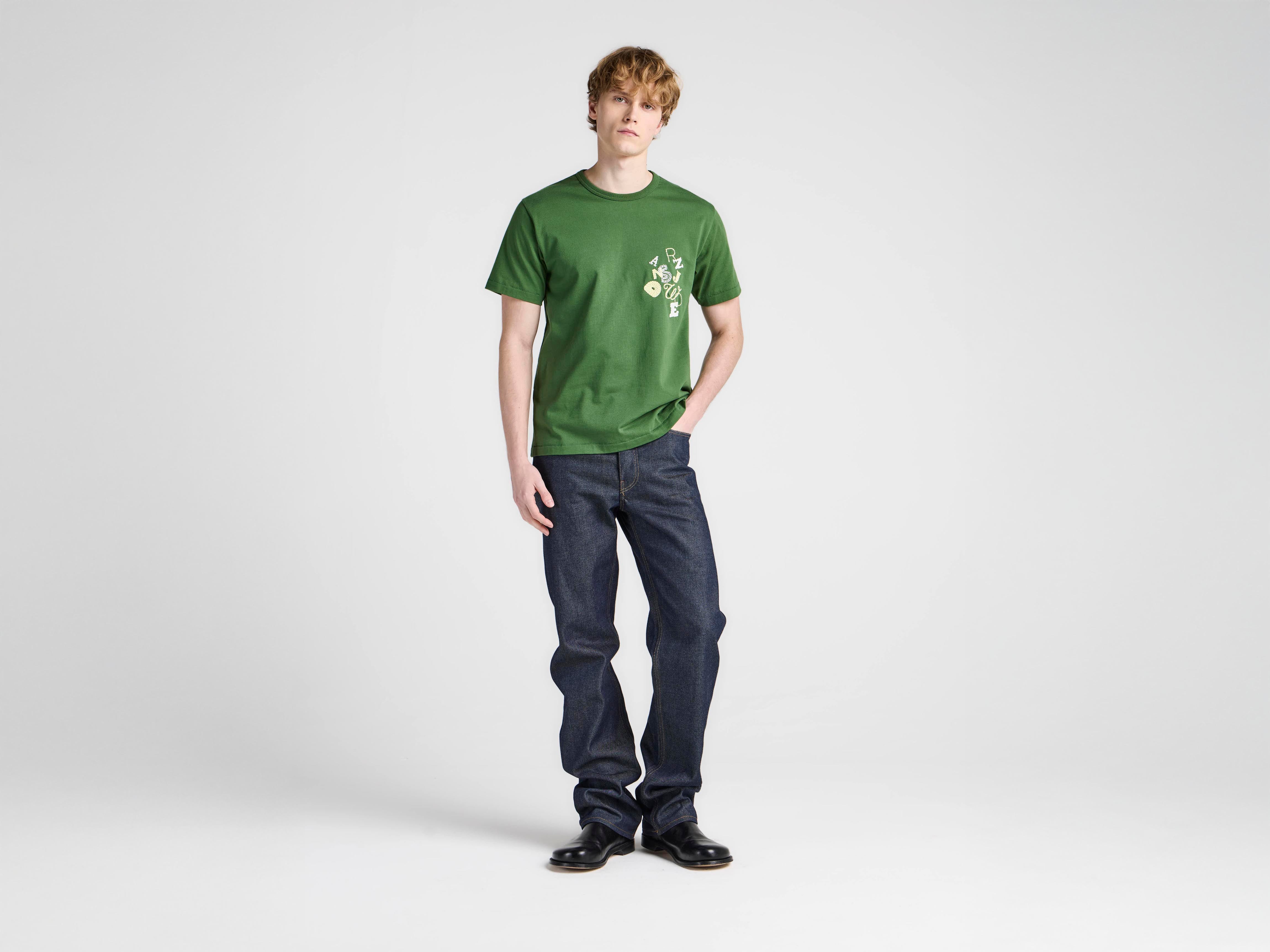 J.W.Anderson Scattered Letters T-Shirt Herren grün Baumwolle