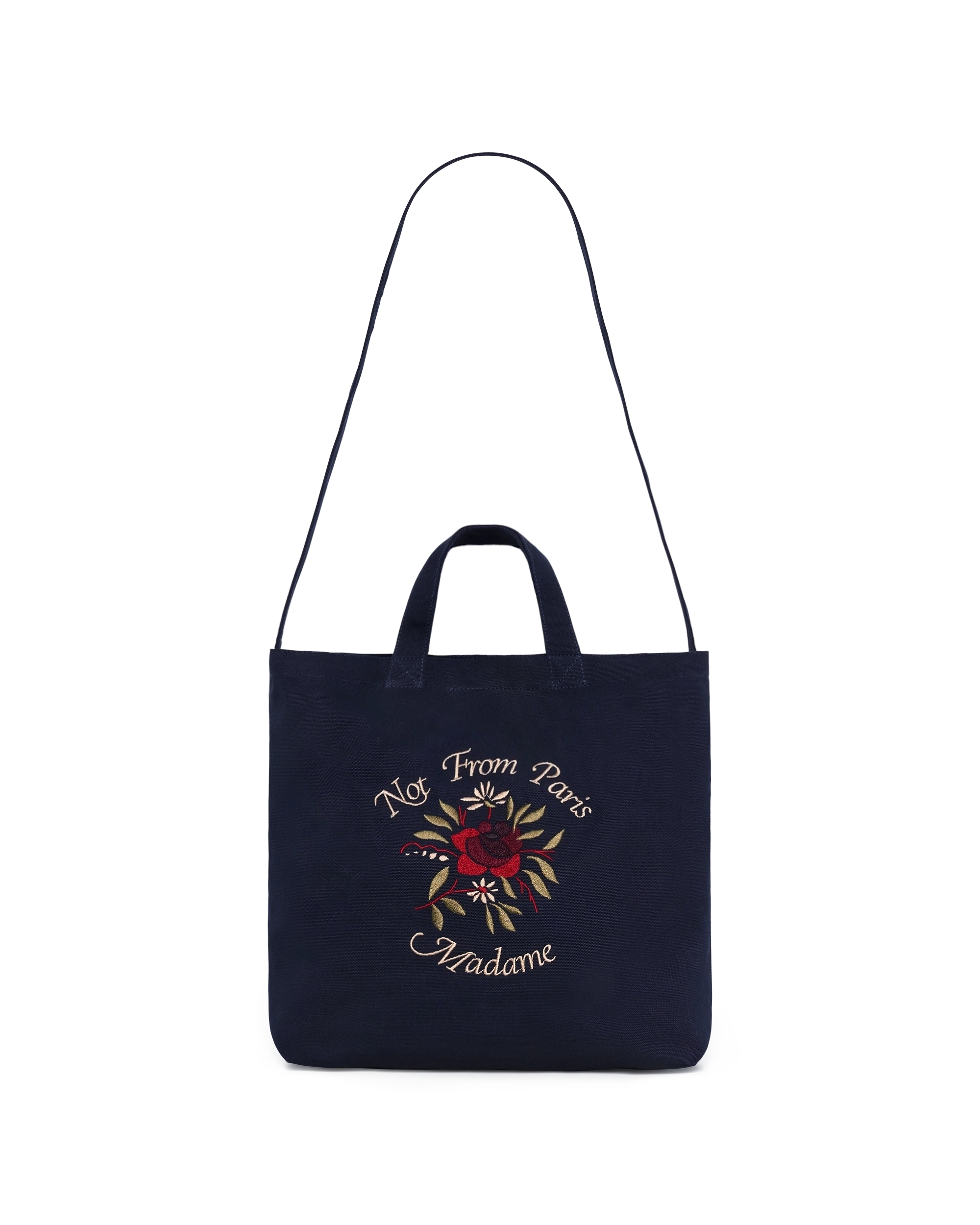 Drôle de Monsieur Slogan Rose Tote Bag Baumwolle Navy OS