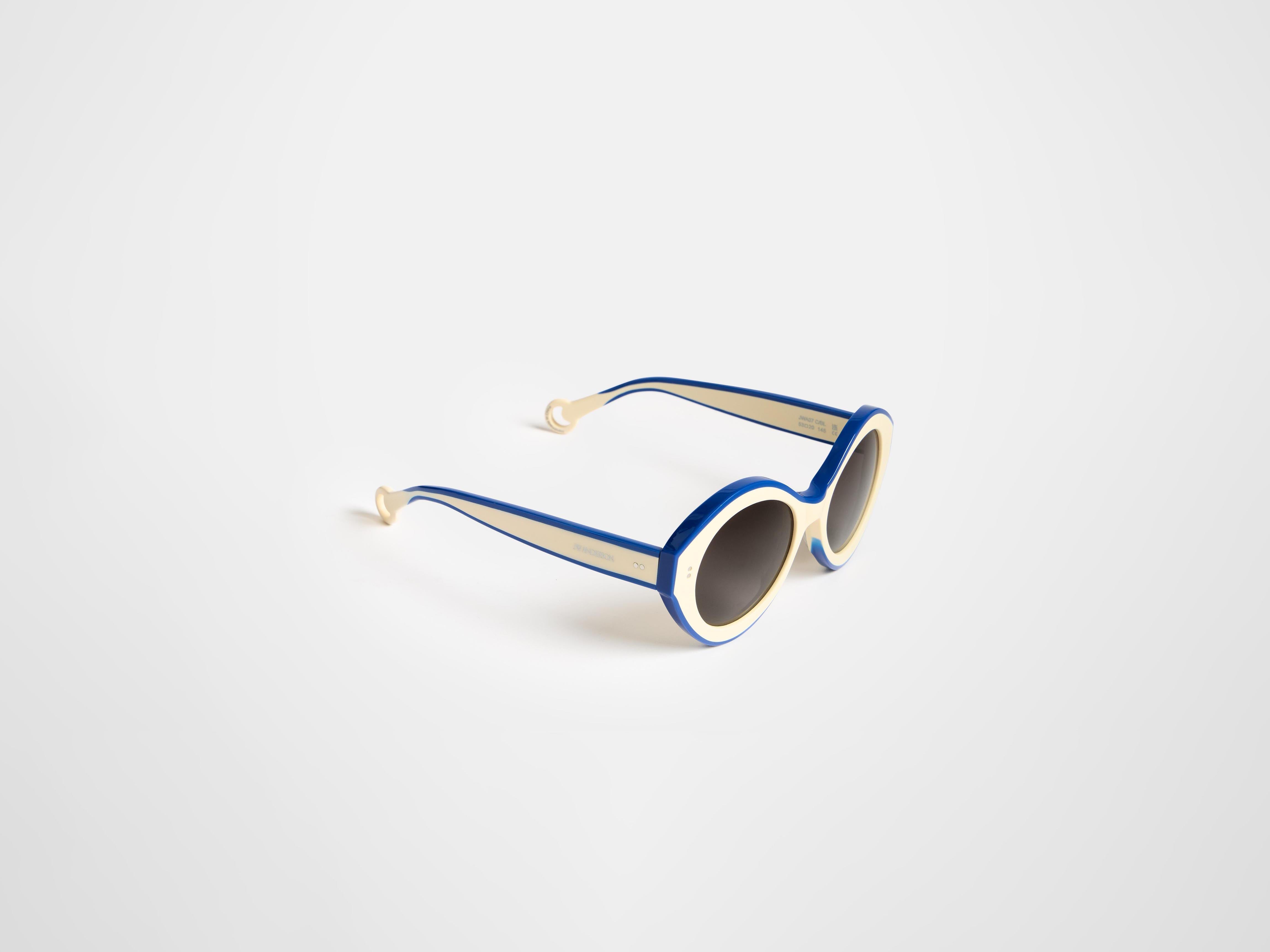 J.W.Anderson JWA07 Bumper Sonnenbrille Weiß Blau Rund