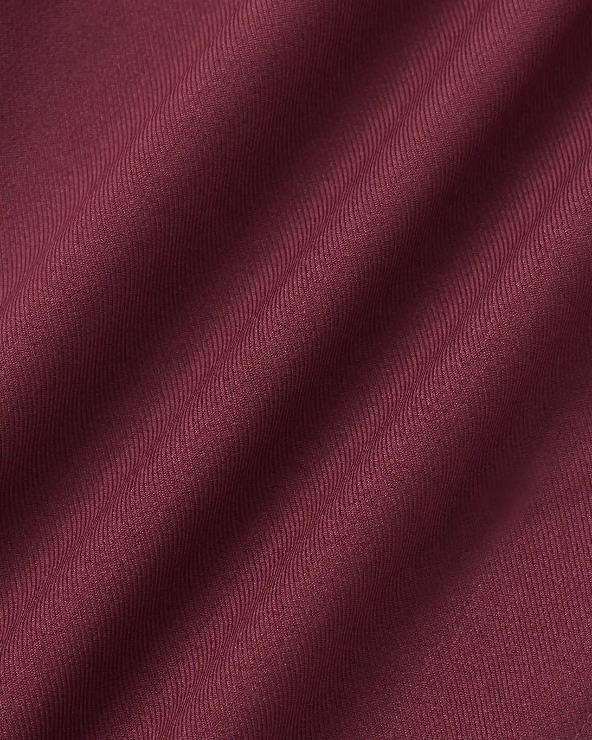 Drôle De Monsieur Twill Elastic Waist Pants Hose Burgundy Polyester