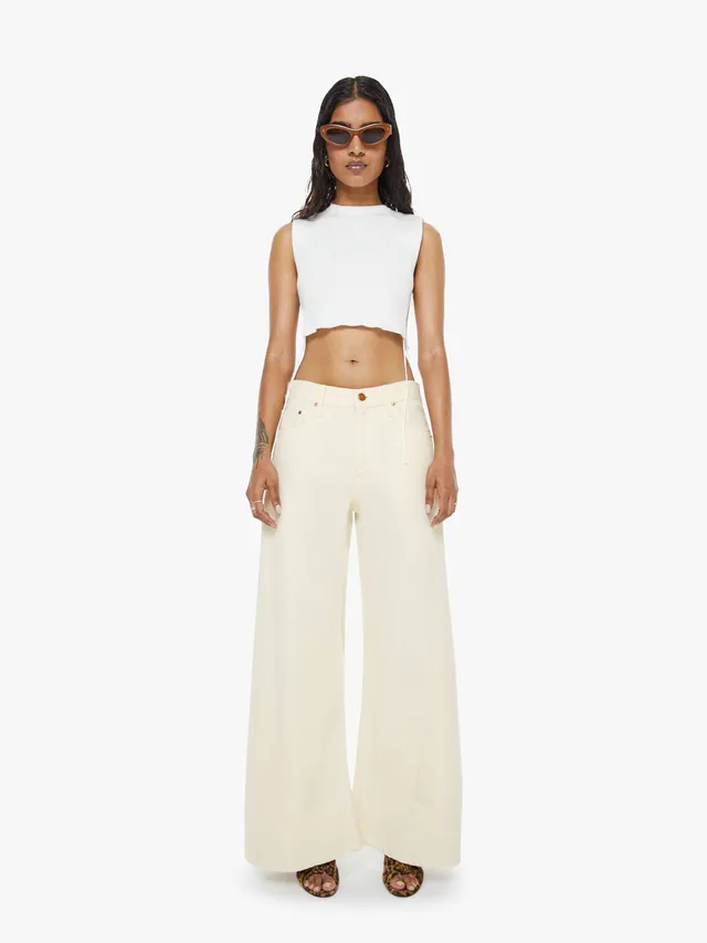 Mother Lil Lemon Twist Sneak Petite Jeans Natural Cremeweiss