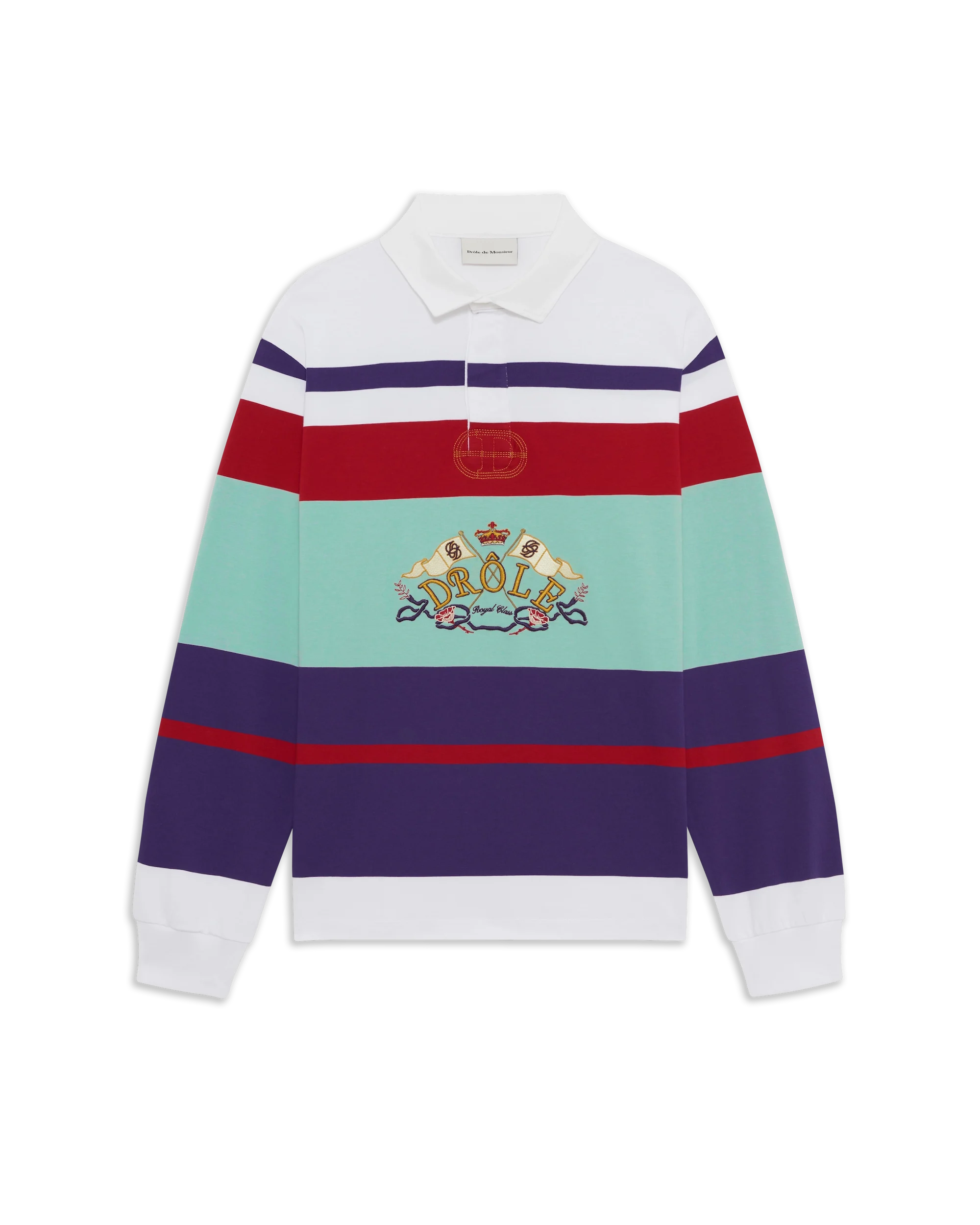 Drôle De Monsieur D Miroir Racing Polo Langarm Navy Baumwolle