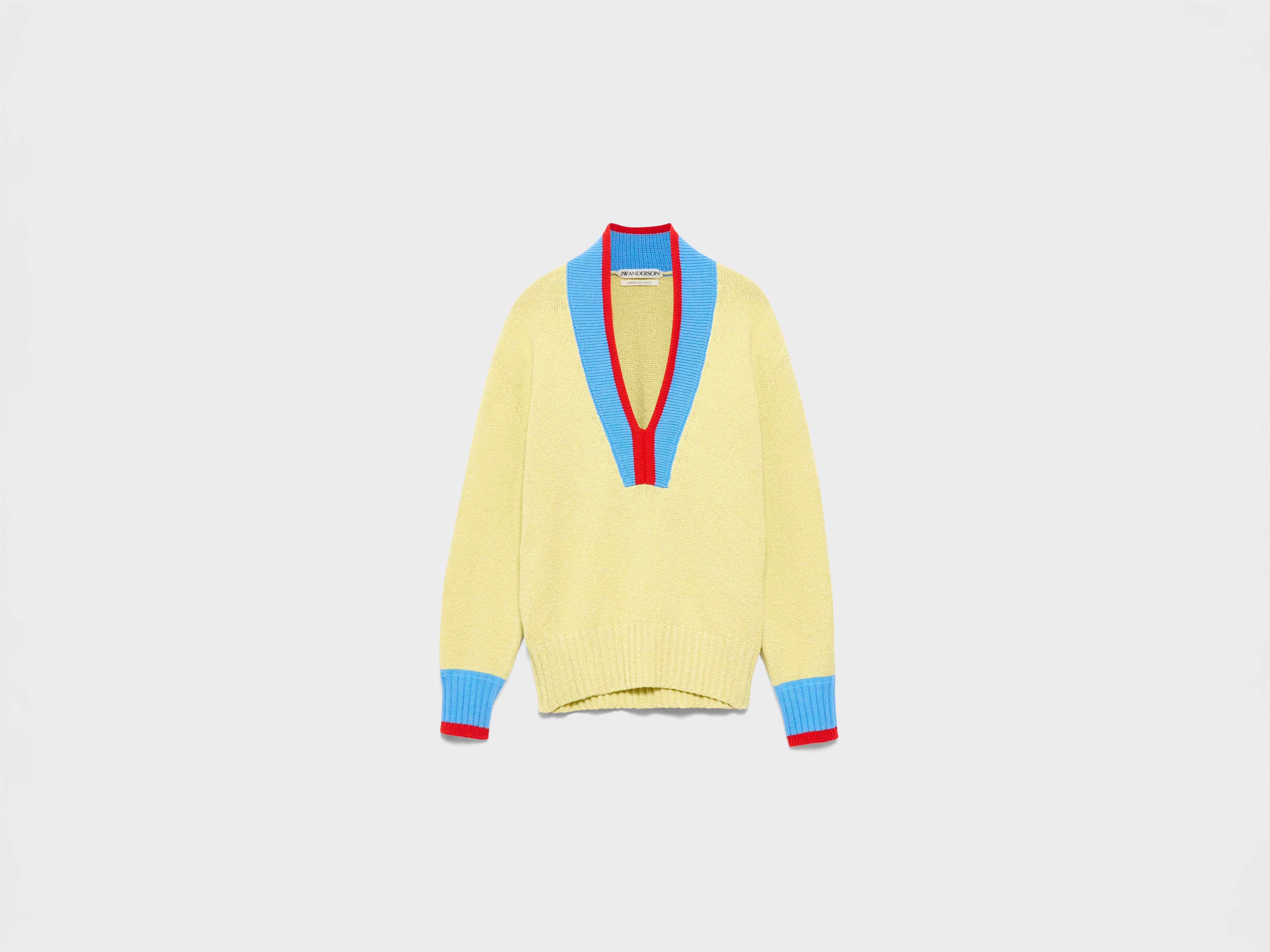 J.W.Anderson Contrast Trim Jumper Pullover Maize Gr.M Wolle