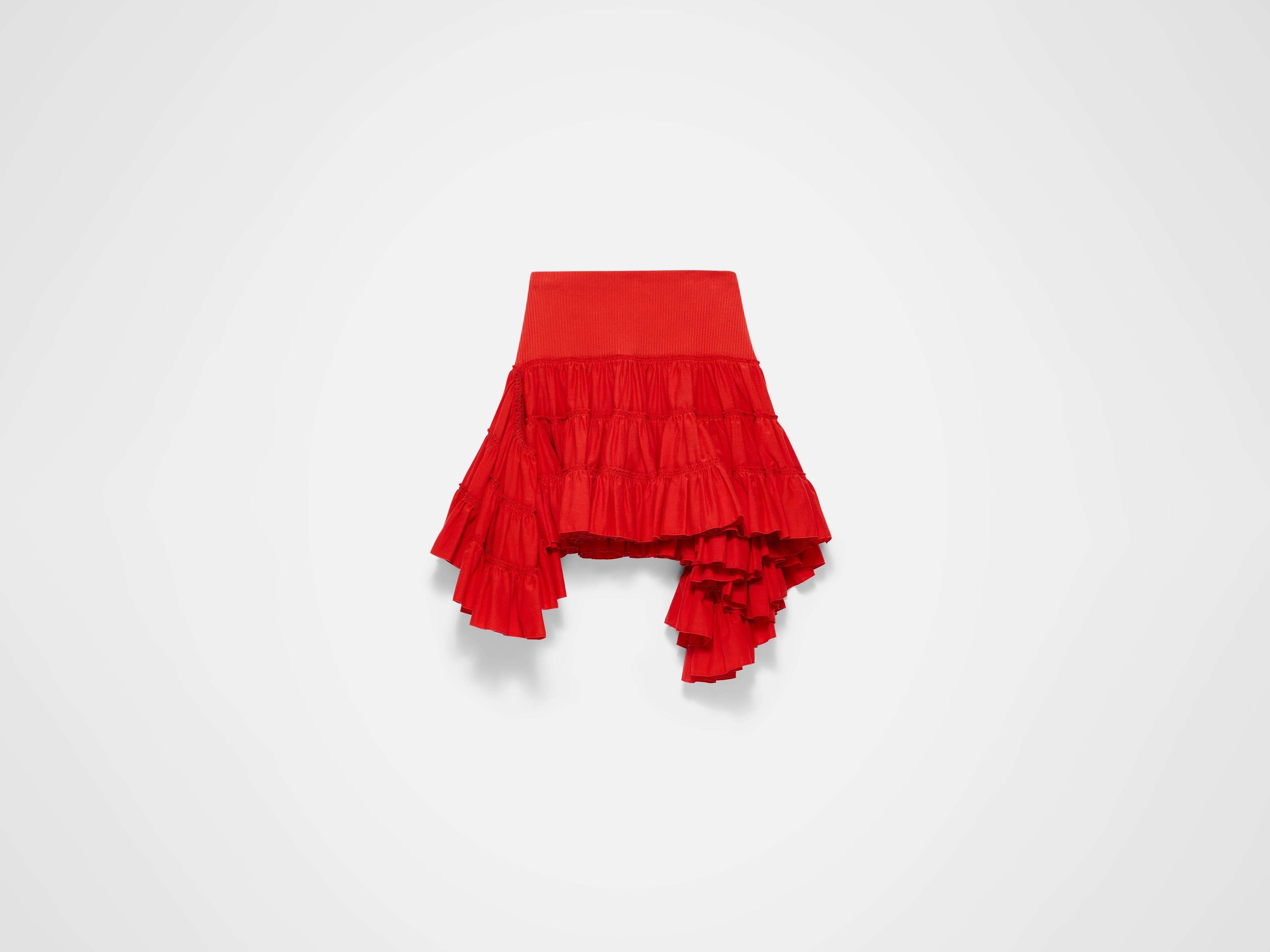 J.W.Anderson Ruffle Skirt Rock Rot Baumwollseide