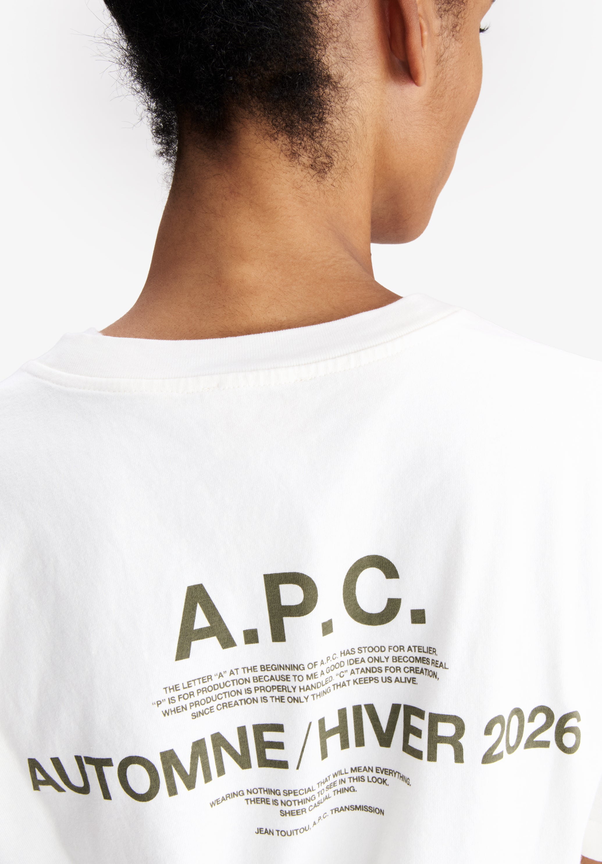 A.P.C. Herbst 26 T-Shirt cremeweiß Bio M