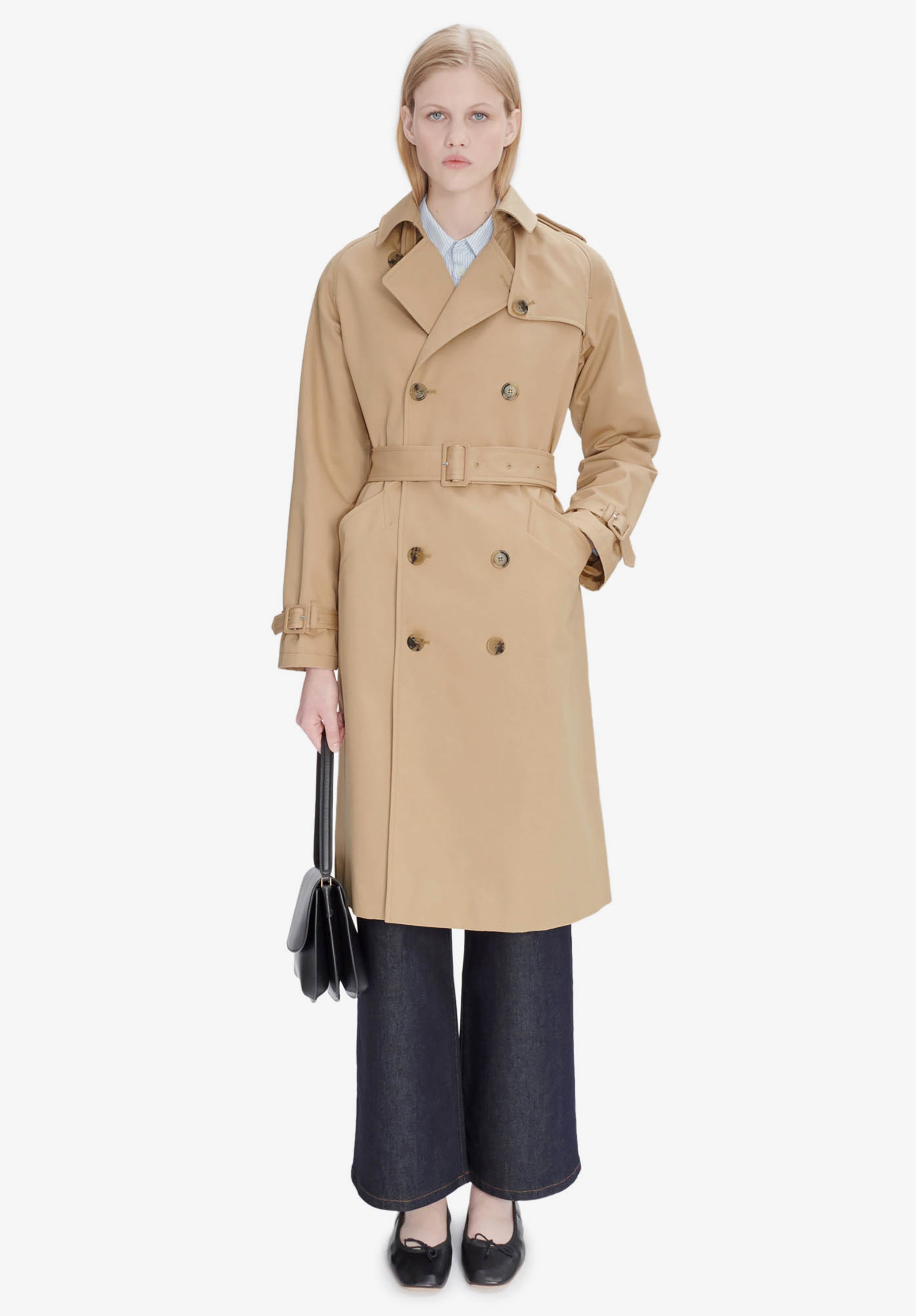 A.P.C. Greta Trenchcoat wasserdicht mit Gürtel 38