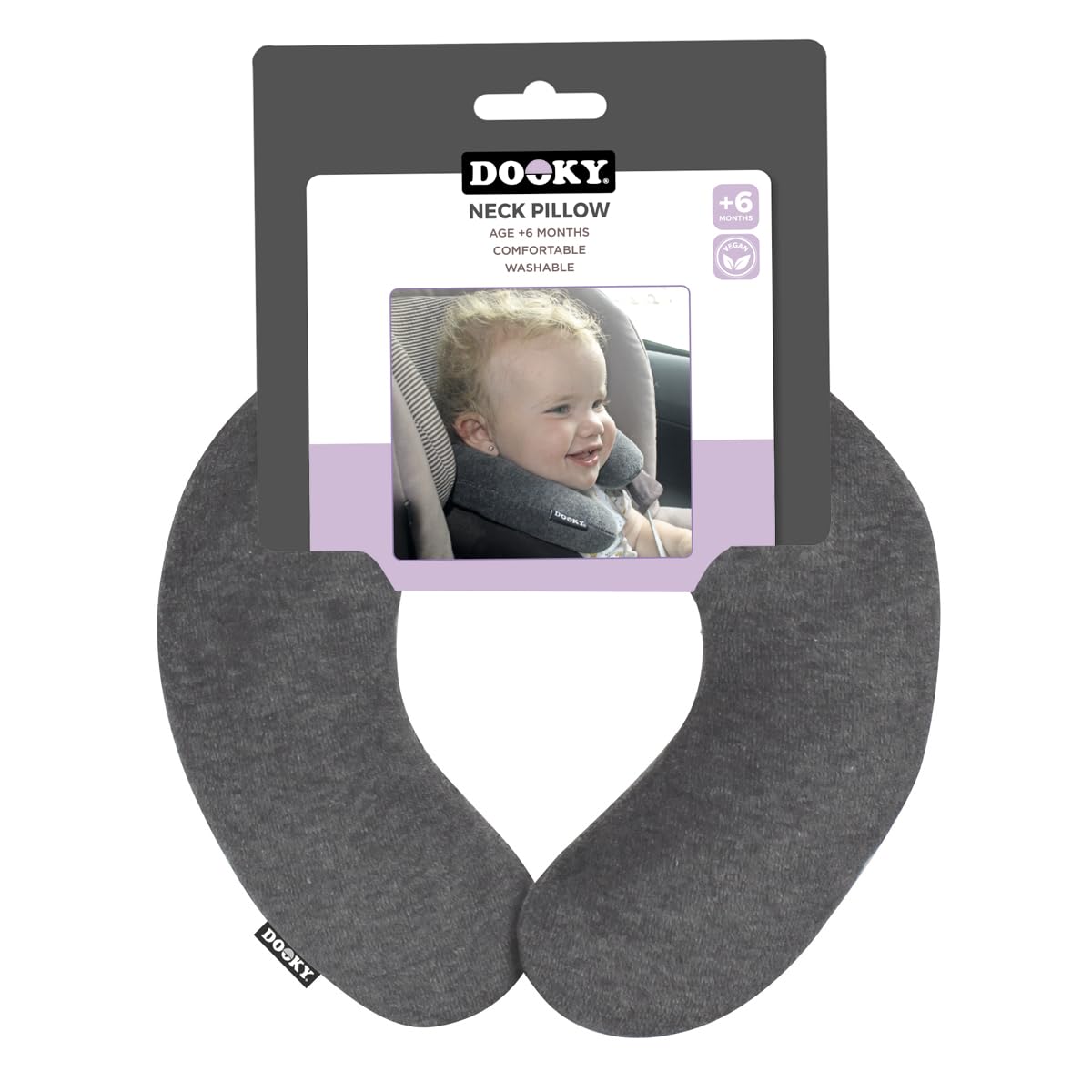 DOOKY Travel Dark Grey Nackenkissen Memory Foam