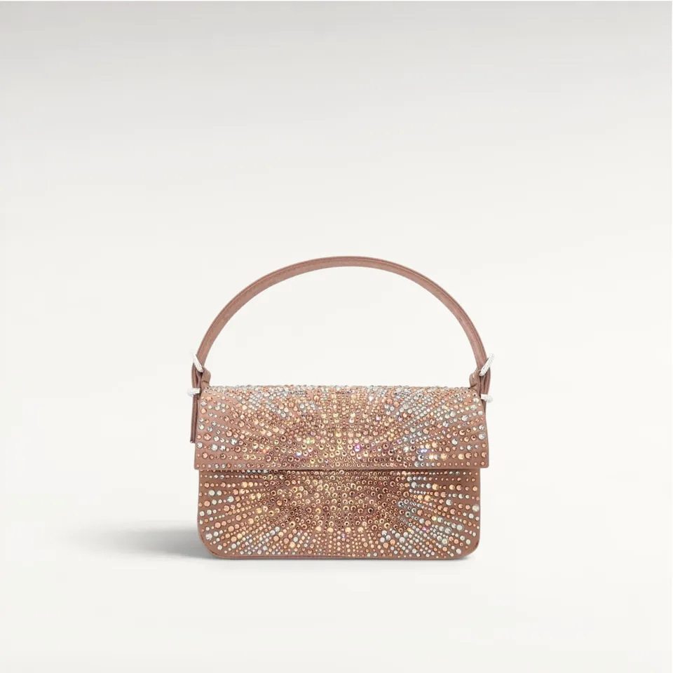 Gedebe Habibi Mini Satin-Clutch Kristall Mirage 20x12cm