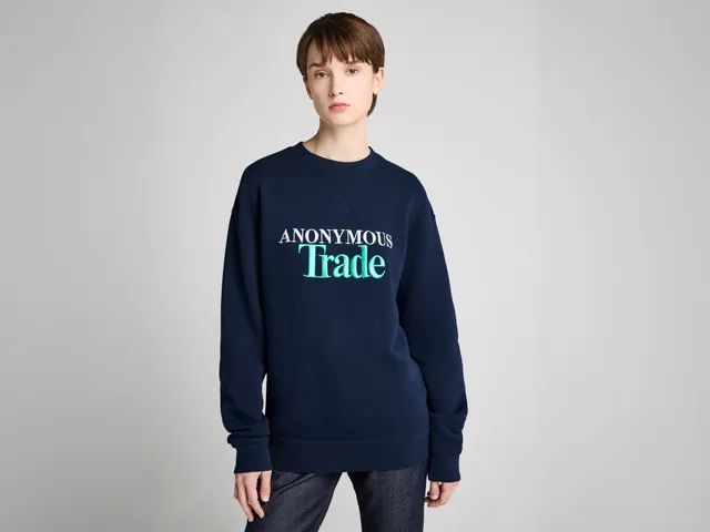 J.W.Anderson Anonymous Trade Sweatshirt Damen navy Stickerei