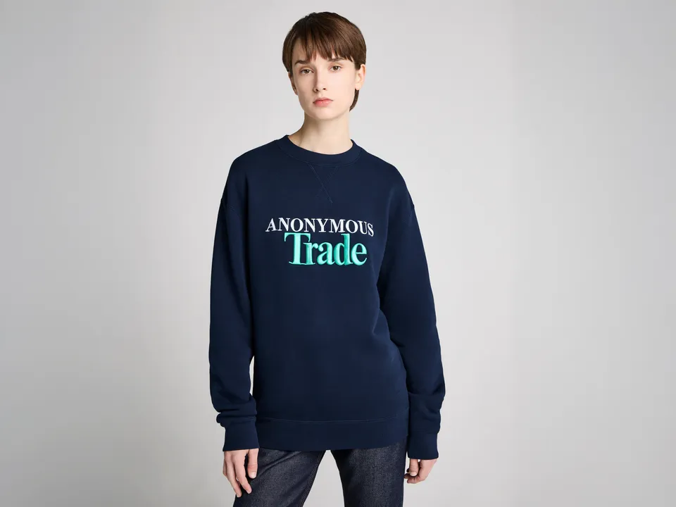J.W.Anderson Anonymous Trade Sweatshirt Damen navy Stickerei