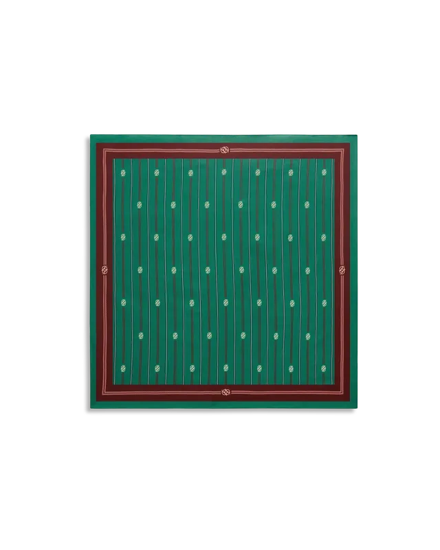 Drôle De Monsieur Le Foulard Rayé Monogramme Bandana Emerald Baumwolle