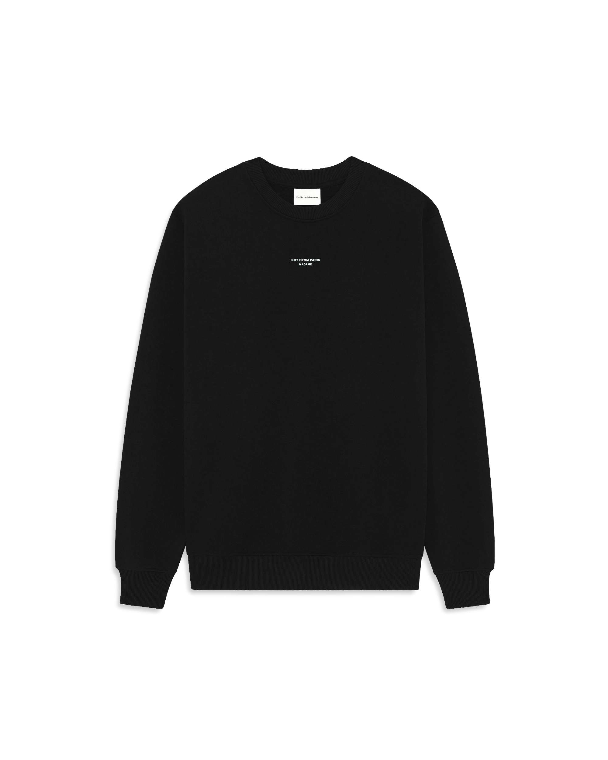 Drôle De Monsieur Slogan Classique Sweatshirt Schwarz Baumwolle