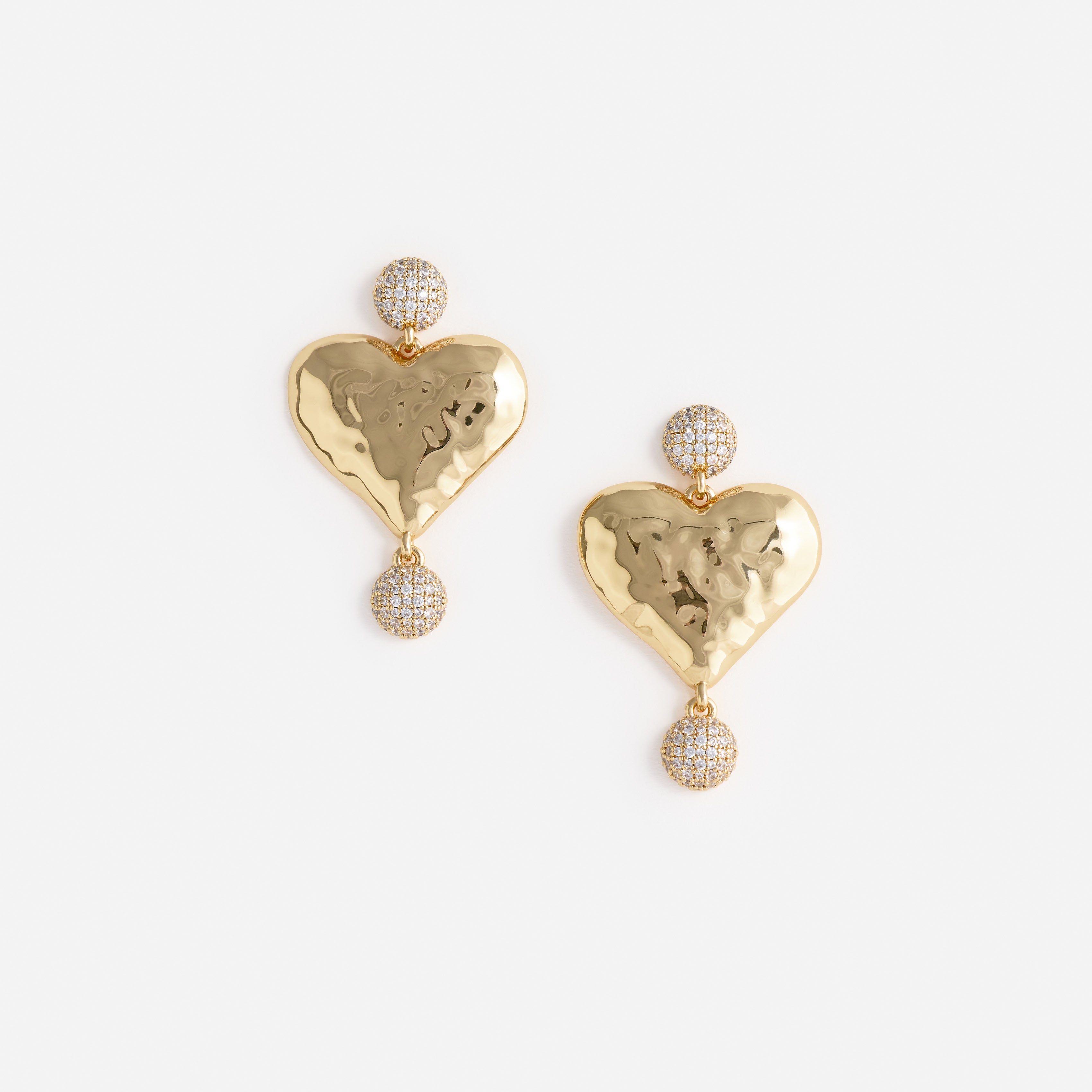 Self-Portrait Mottled Gold Heart Ohrringe Gold One Size Kristall
