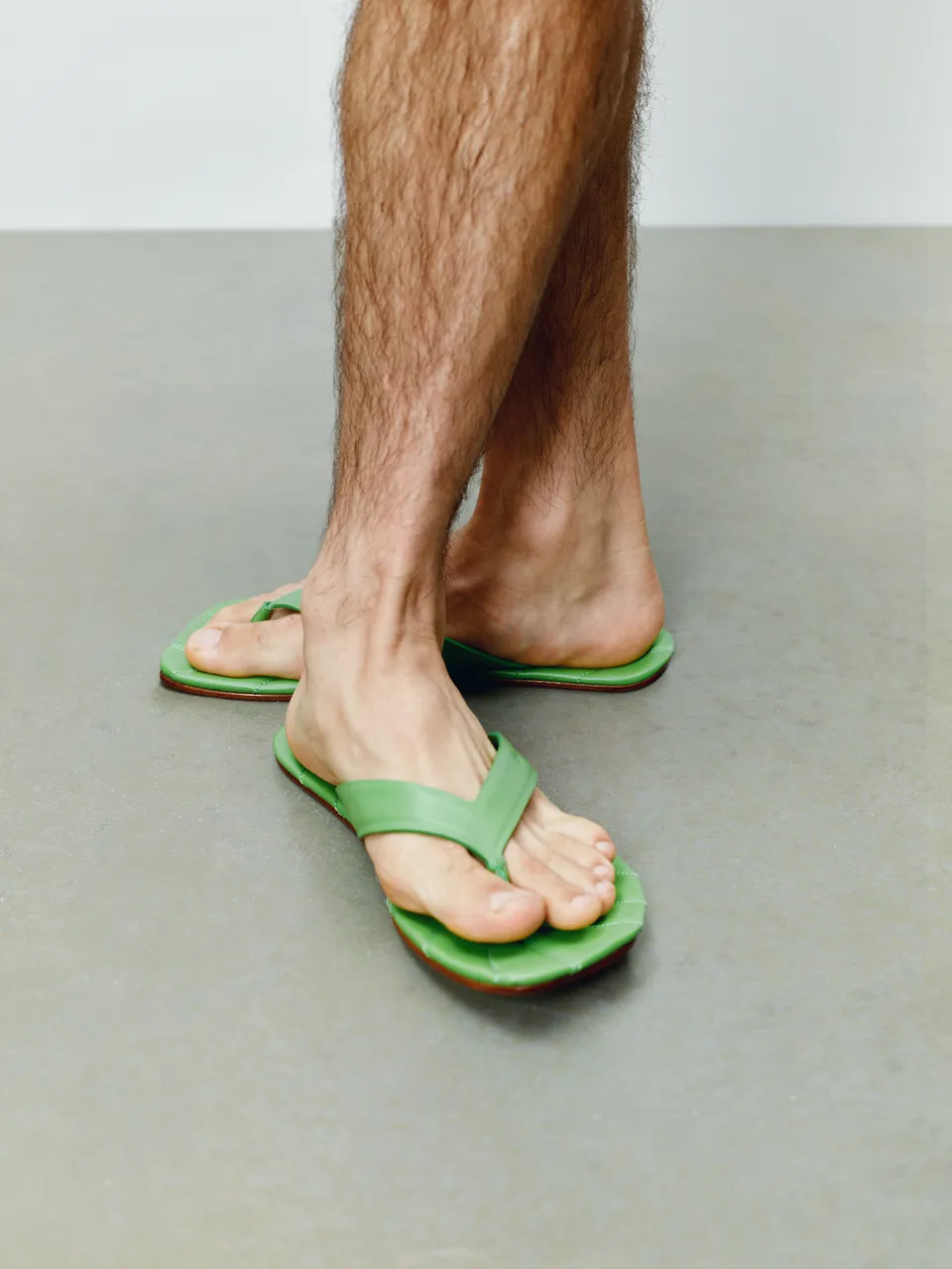 J.W.Anderson Shoes Leaf Slides Pantoletten Lime Leder