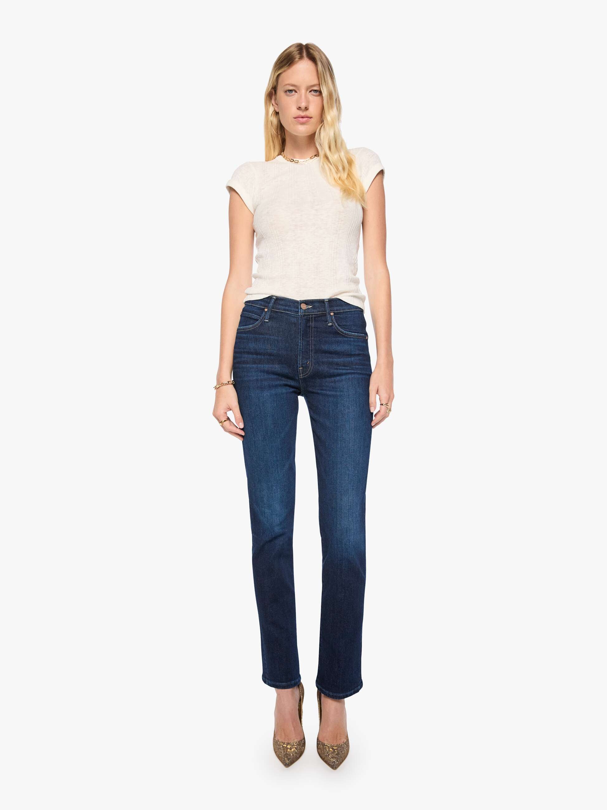 Mother The Rascal Skimp Straight Jeans Hard Stop Honey