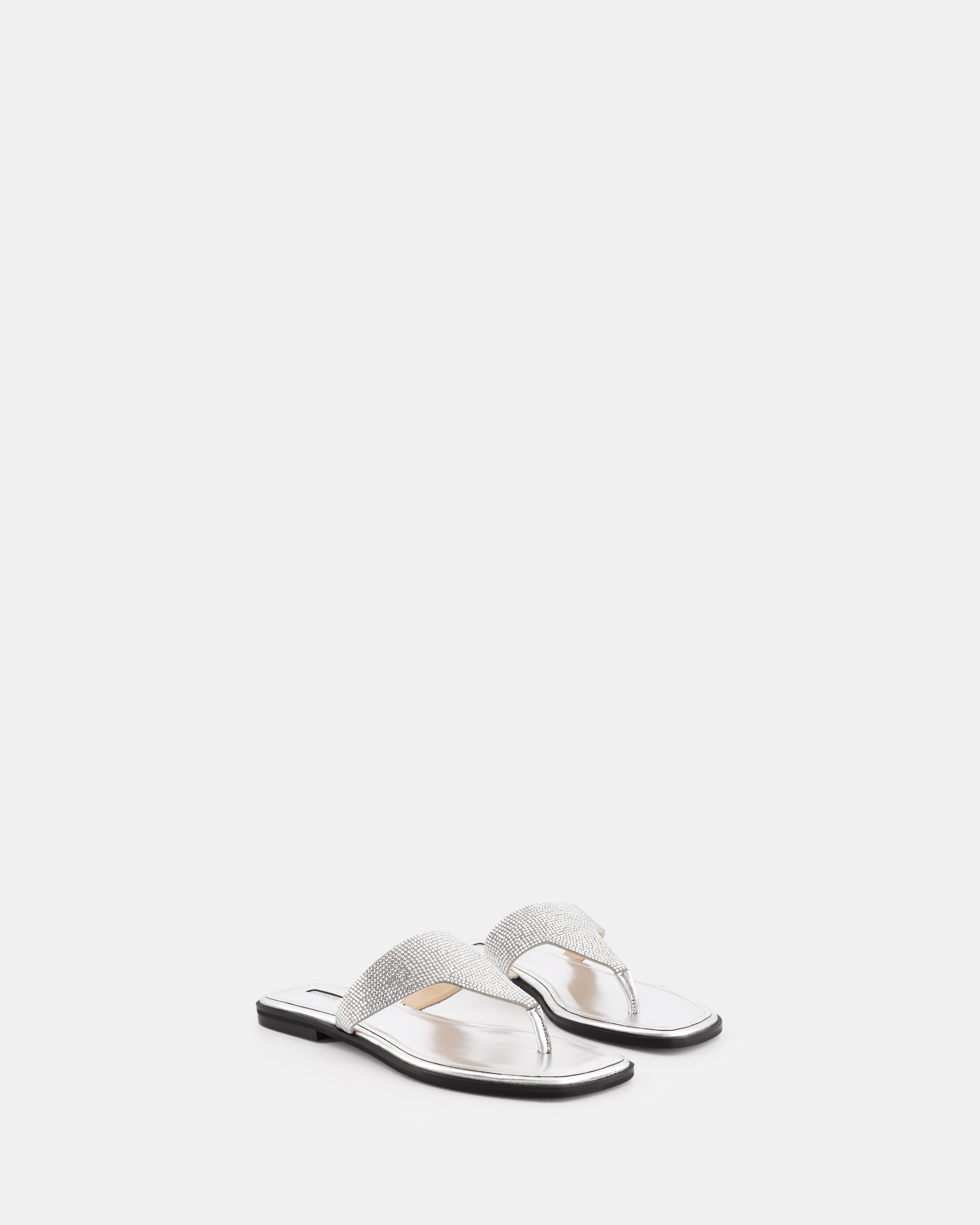 Nodaleto Bulla Nova Flat Sandalen Silver Metallic Nappa