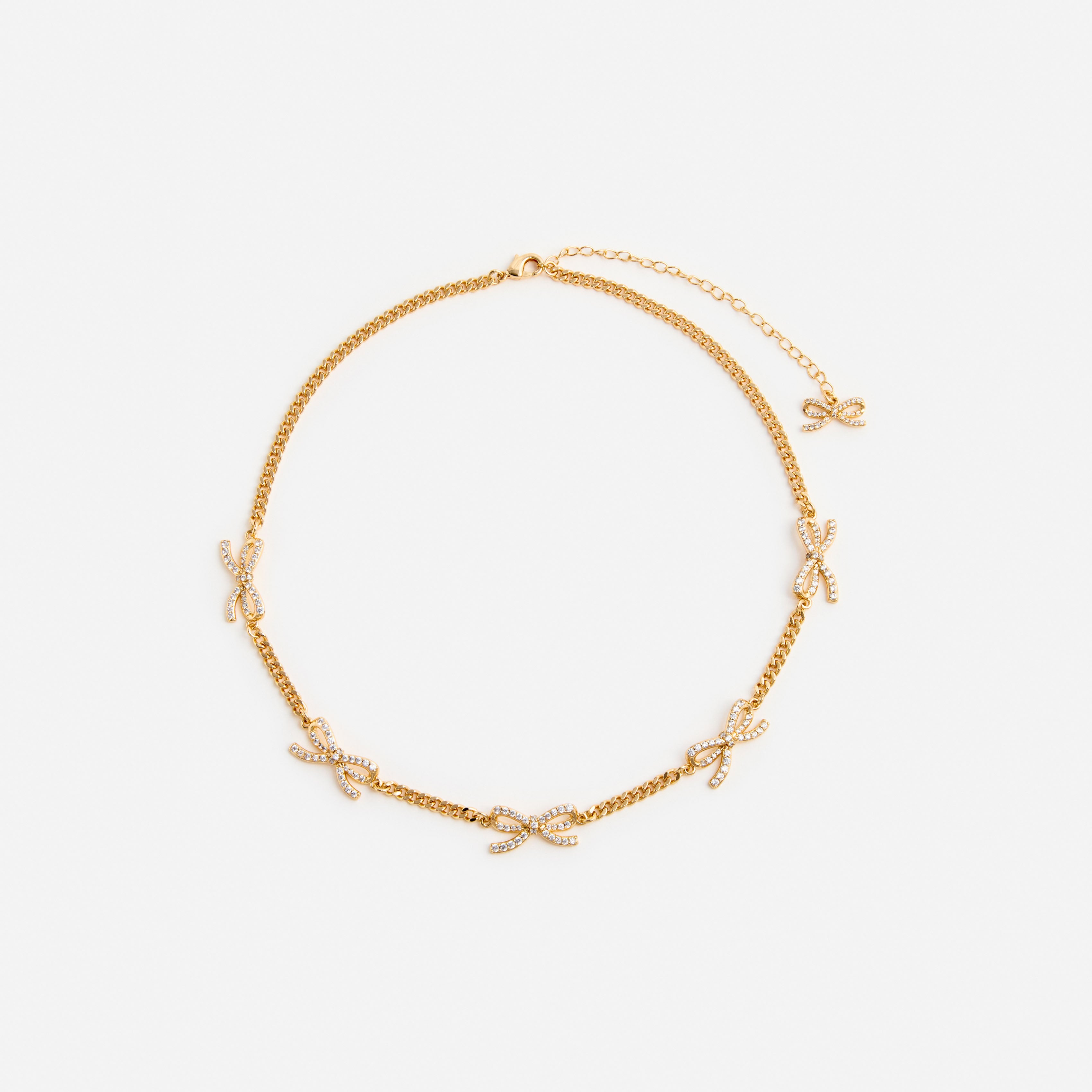 Self Portrait Gold Crystal Bow Halskette Gold Kristall