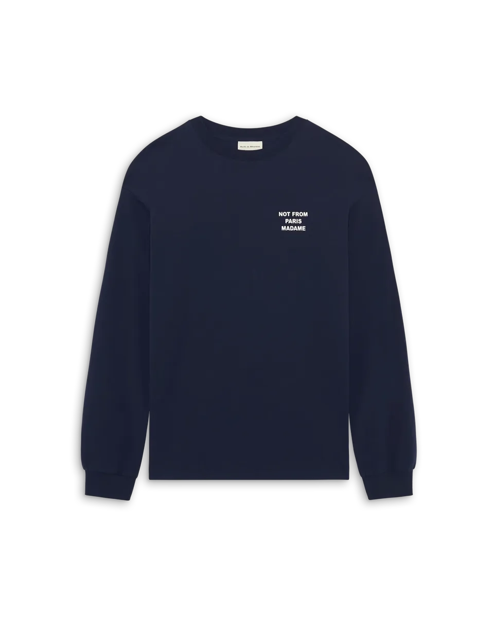 Drôle De Monsieur Le Manches Longues Slogan Longsleeve Navy