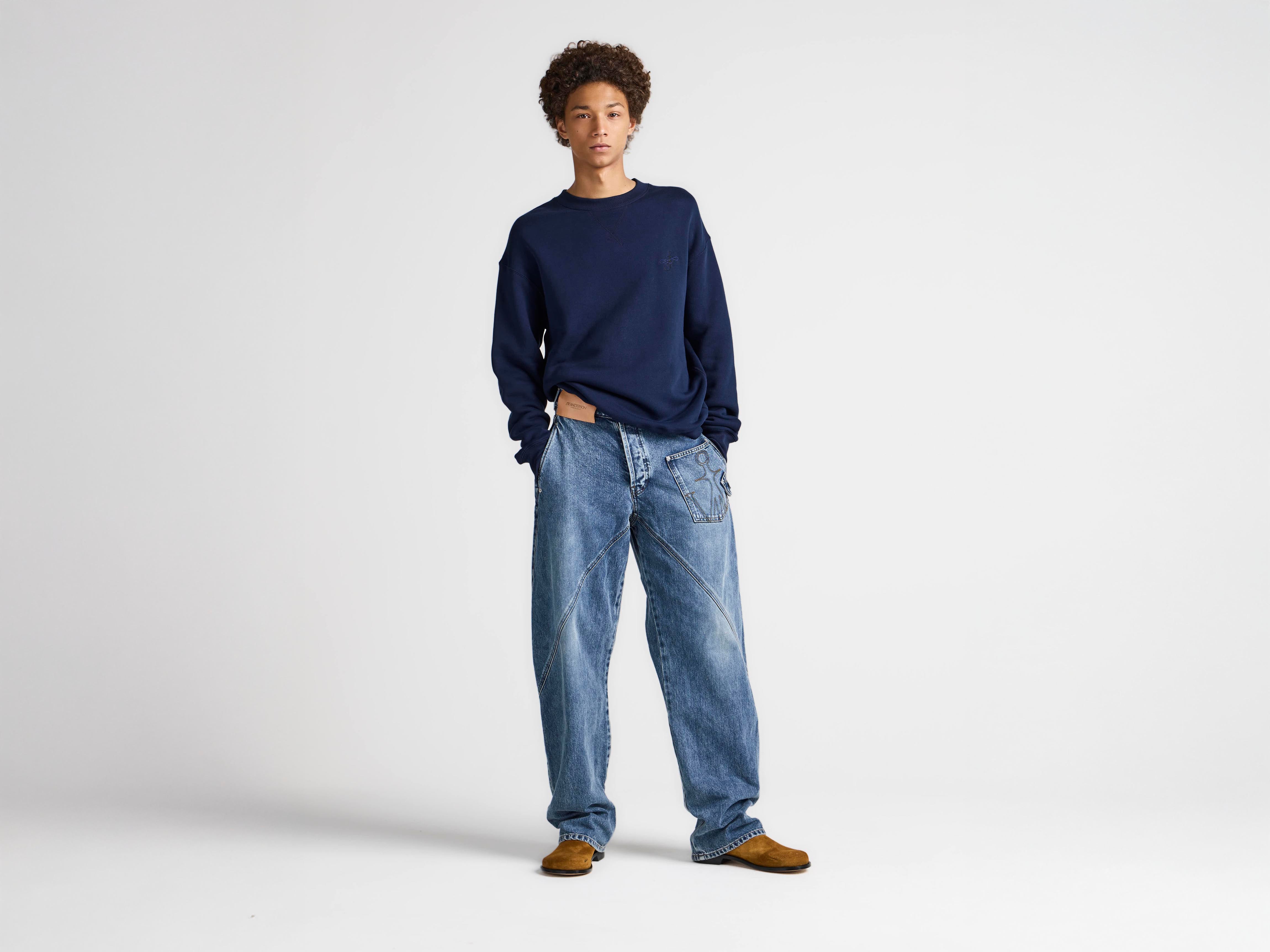 J.W.Anderson Ribbon Anchor Sweatshirt Herren Navy Anker-Stick