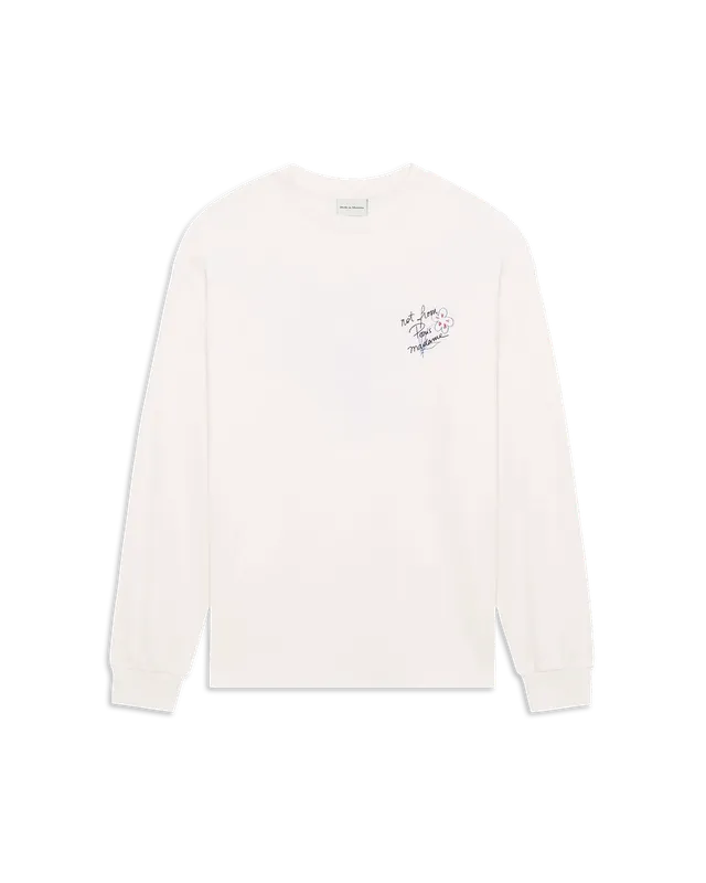 Drôle De Monsieur Esquisse Slogan Langarmshirt off-white Baumwolle