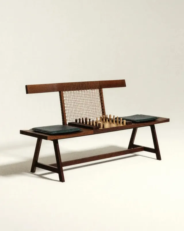 Drôle De Monsieur Le Banc d’Échecs Schachbank Holz OS