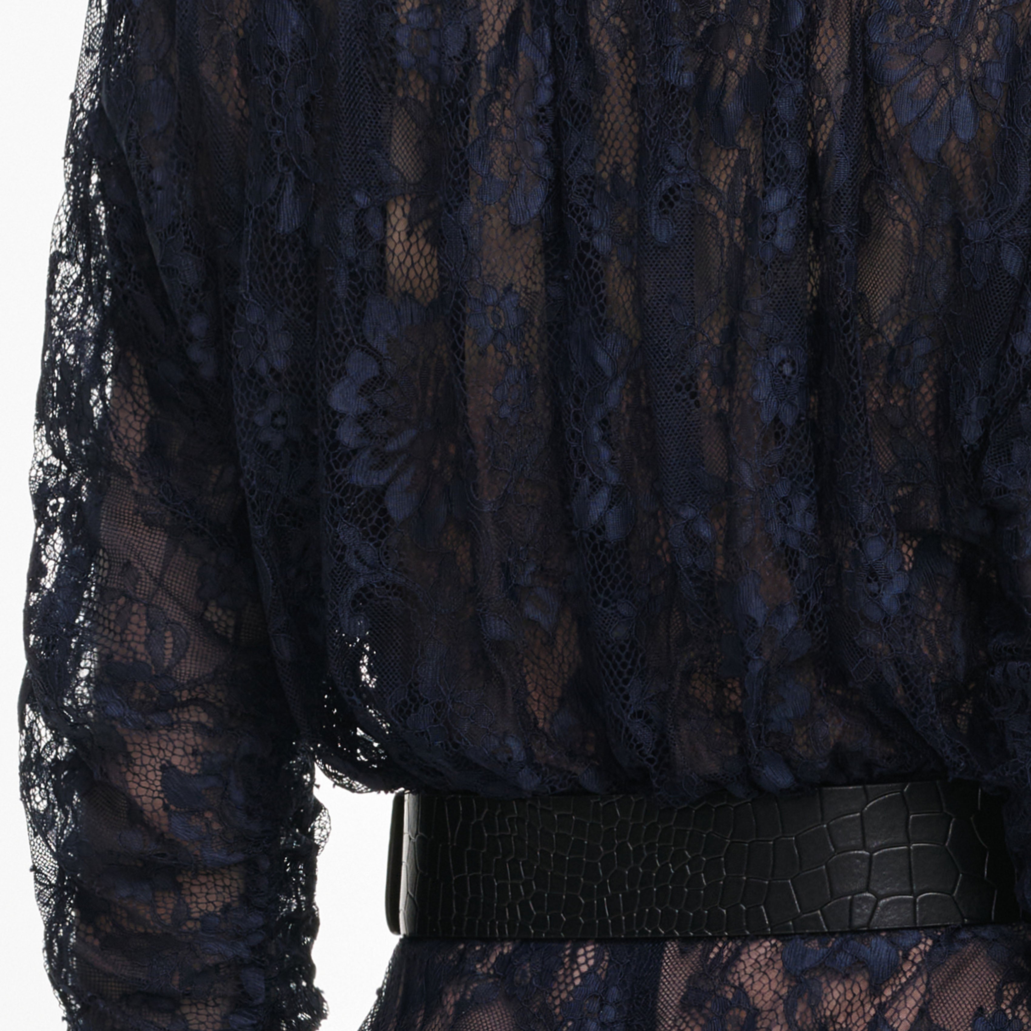 Self Portrait Dresses Navy Lace Button Midi Kleid UK 8 Spitze