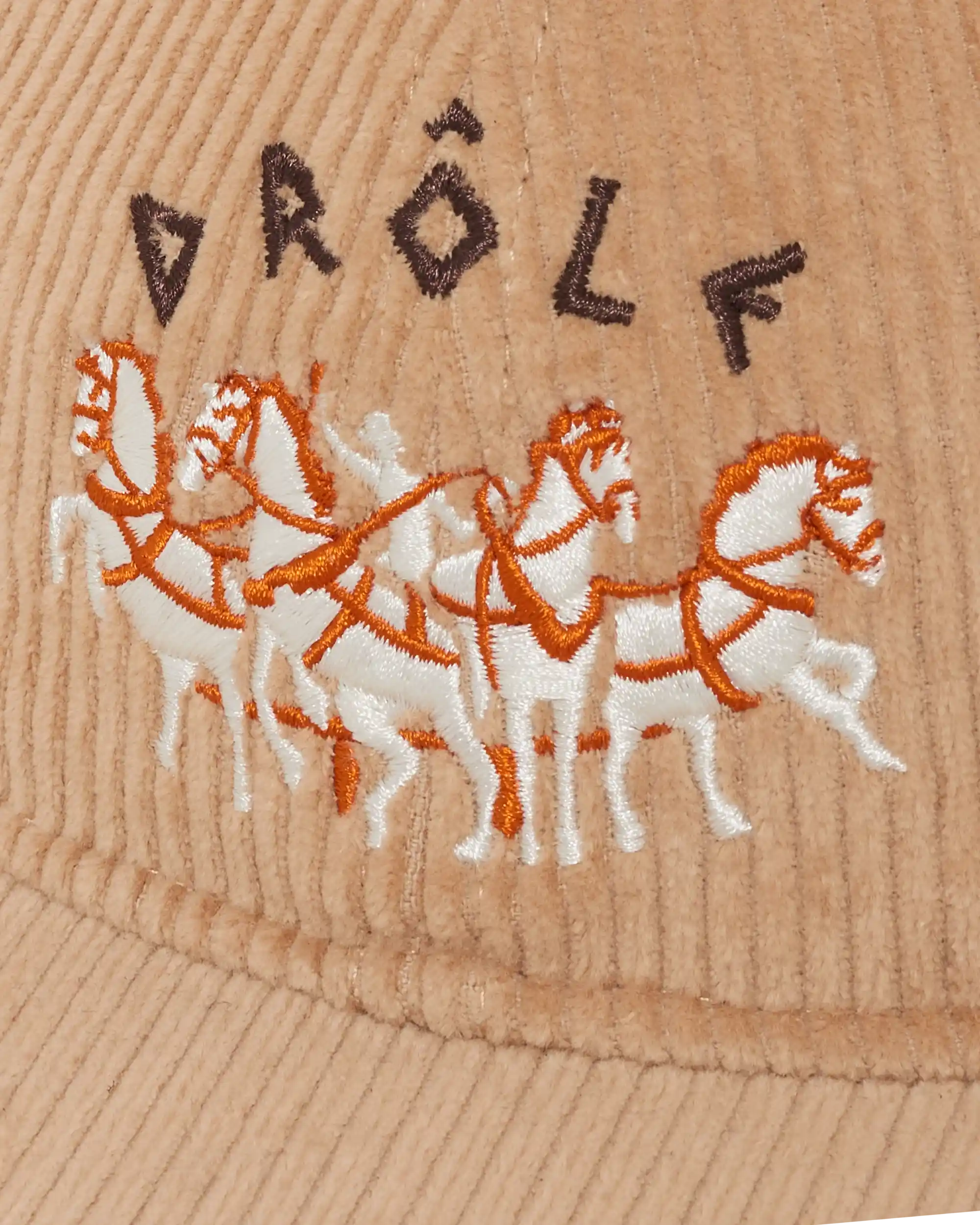 Drôle De Monsieur Horses Cap Beige Baumwolle
