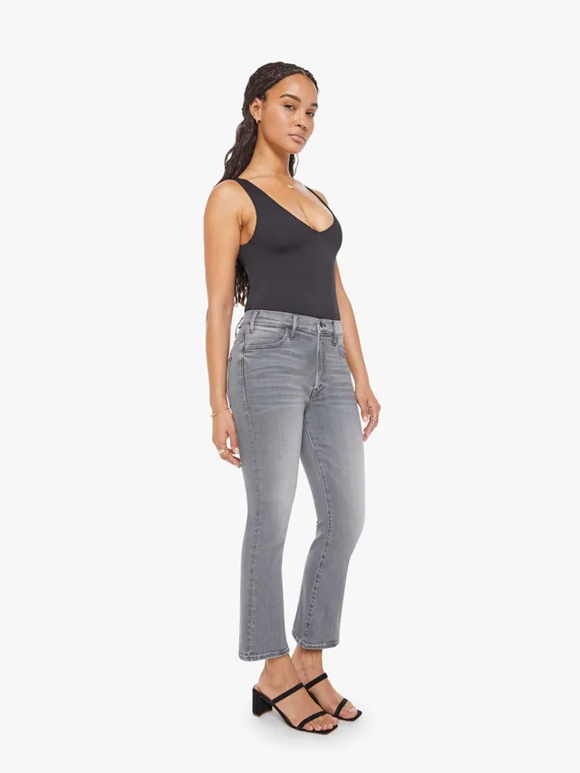 Mother Lil Hustler Ankle Petite Jeans Escape Goat Grau