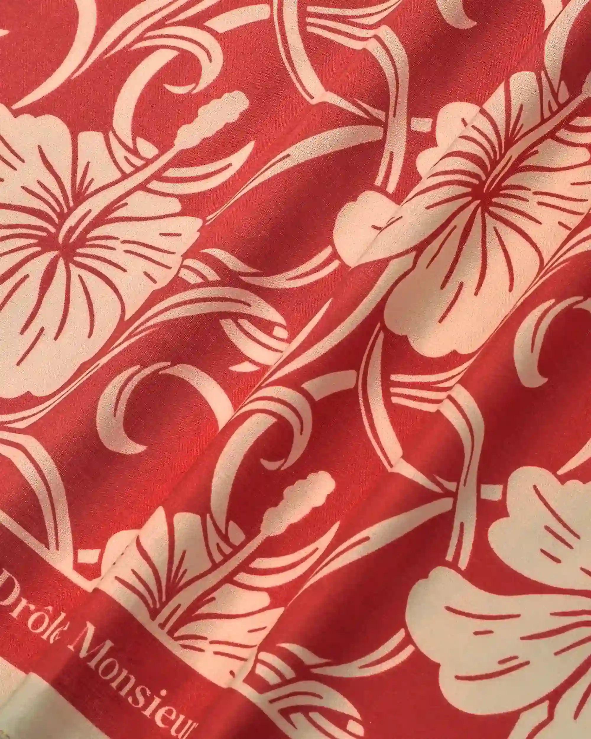 Drôle De Monsieur Hibiscus Foulard rot Baumwolle 60x60