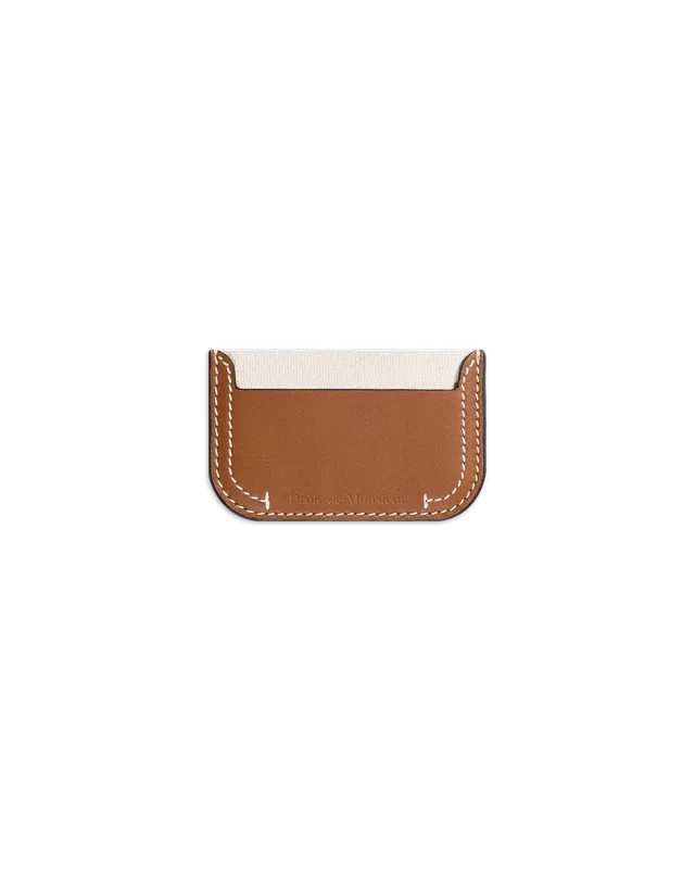 Drôle De Monsieur Porte-cartes Surpiqué Kartenetui Ecru Leder