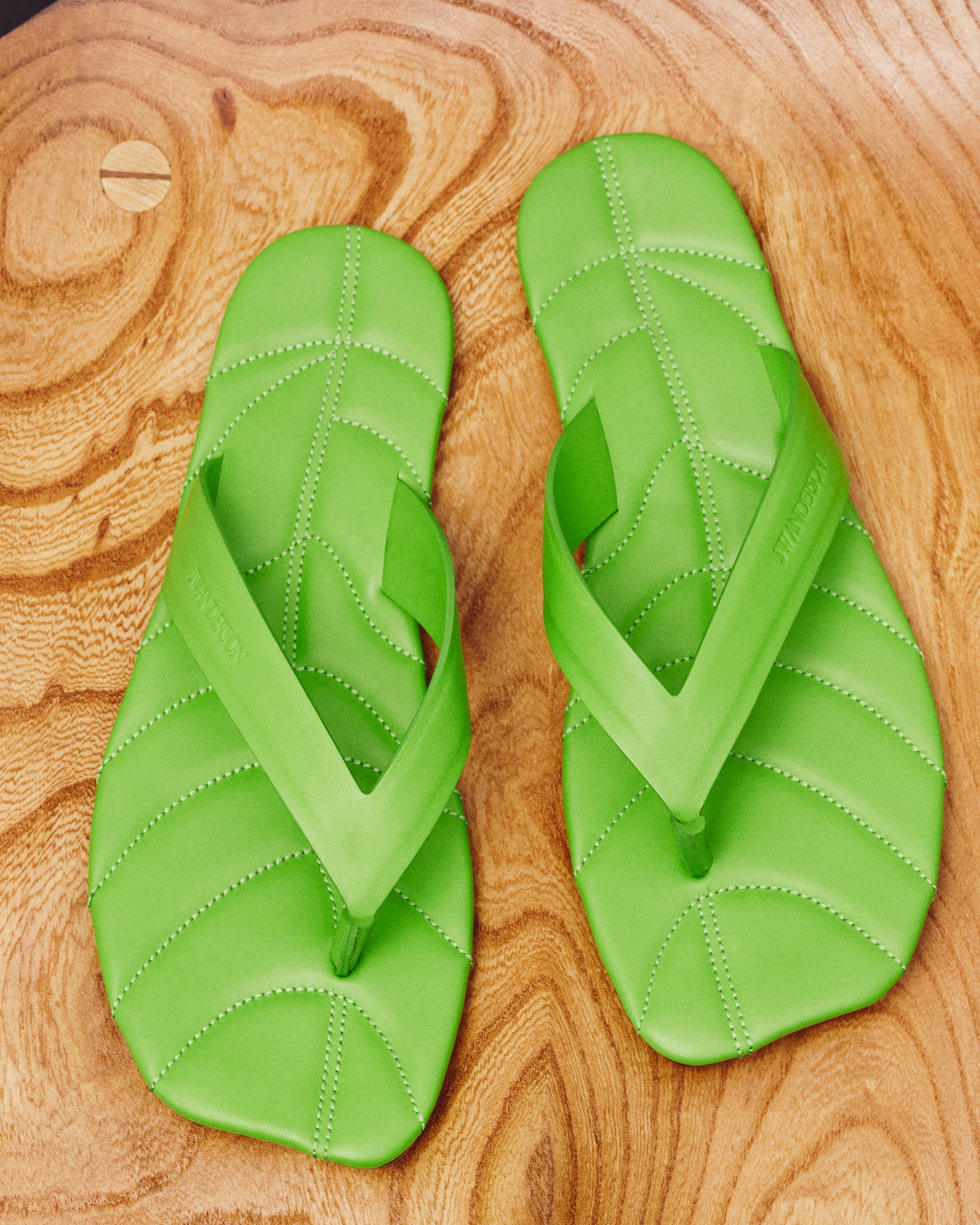 J.W.Anderson Leaf Slides Pantoletten Lime Damen Leder