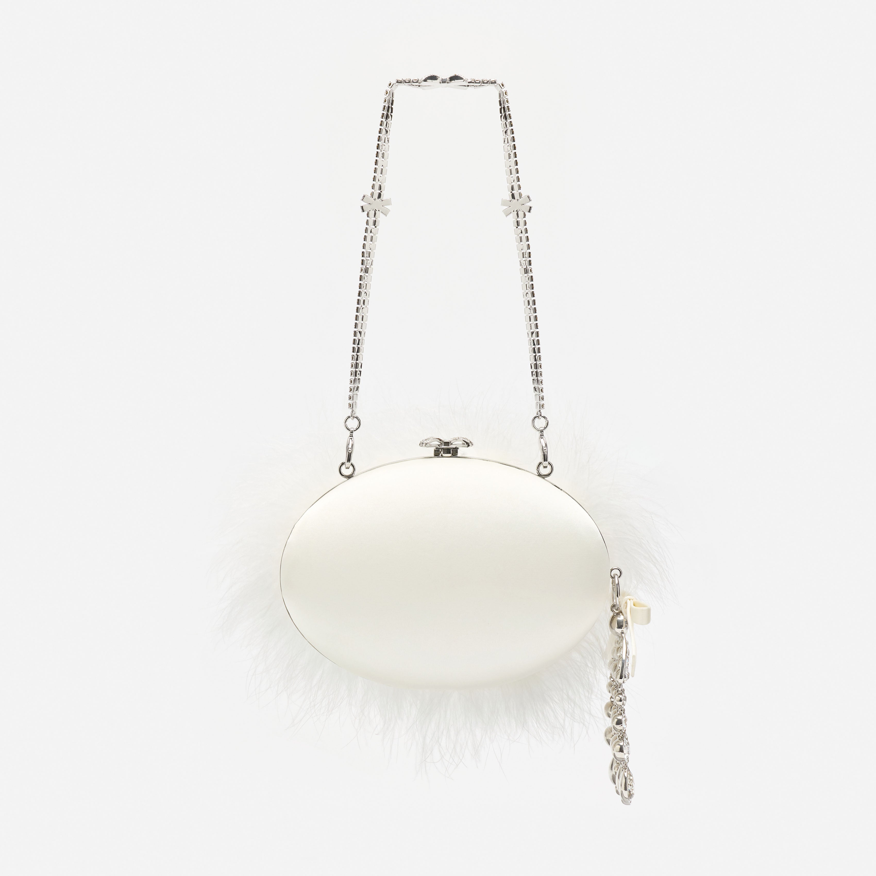 Self Portrait Cream Feather Clutch Feder One Size