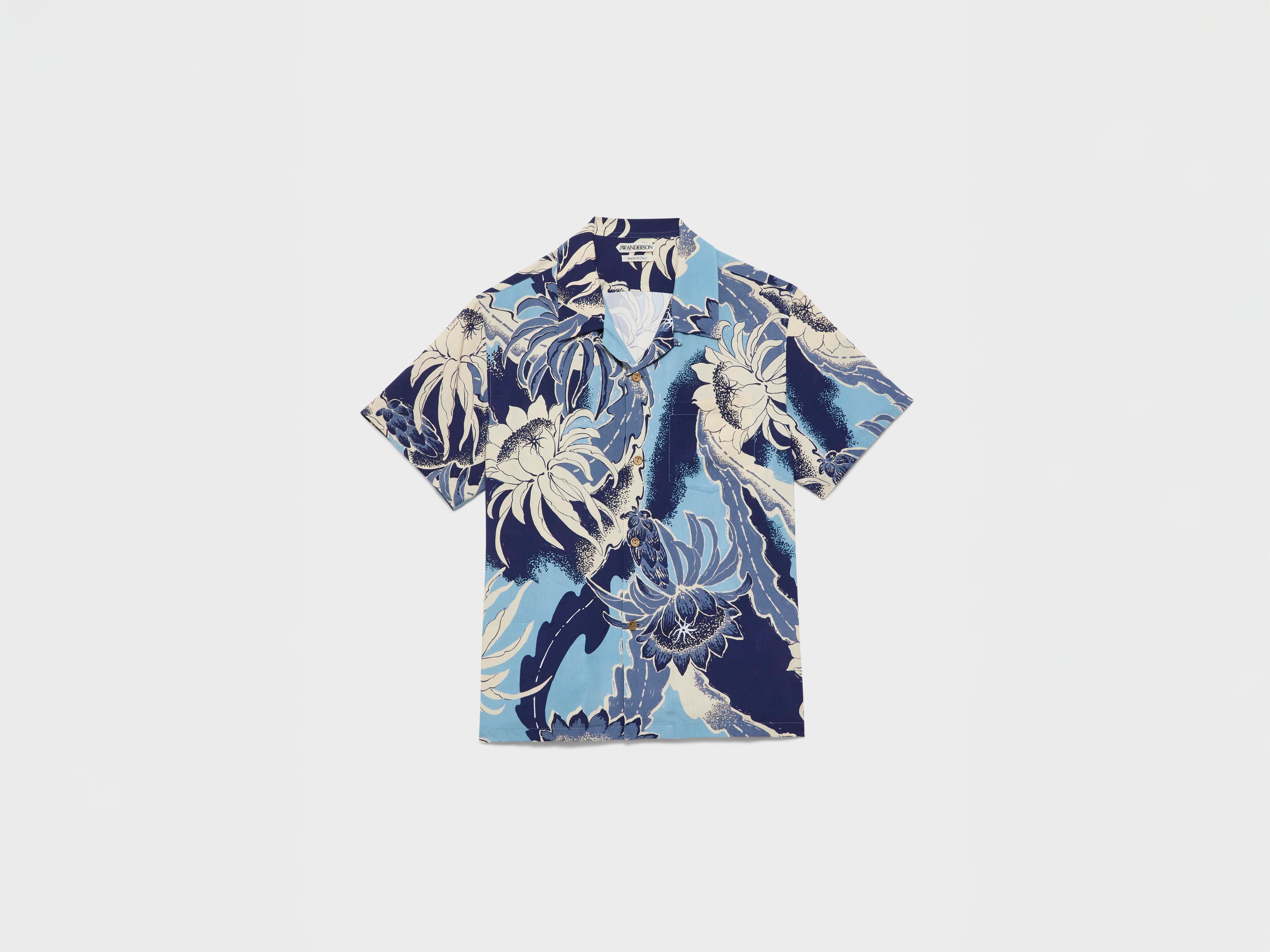 J.W.Anderson Camp Shirt Hemd Sapphire Blue Floral